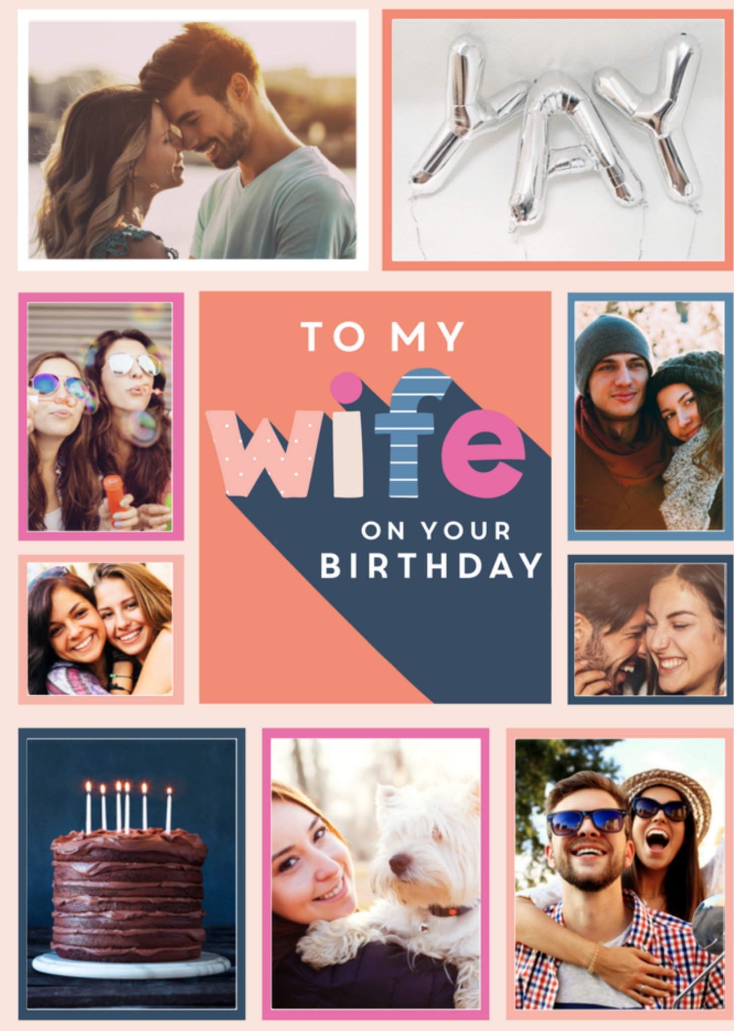 Verjaardagskaart fotokaart pastel Greetz