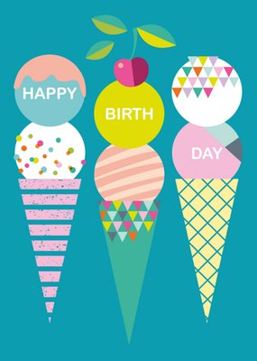 Paperclip | Verjaardagskaart | Ijsjes | Happy birthday
