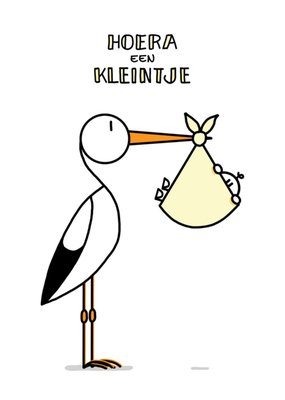 YH Tekent | Geboortekaart | ooievaar