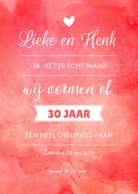 Greetz | Huwelijks jubileum uitnodiging | Roze