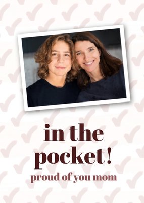 In De Pocket Vinkjes Patroon Foto Upload Mama Aanmoediging Kaart