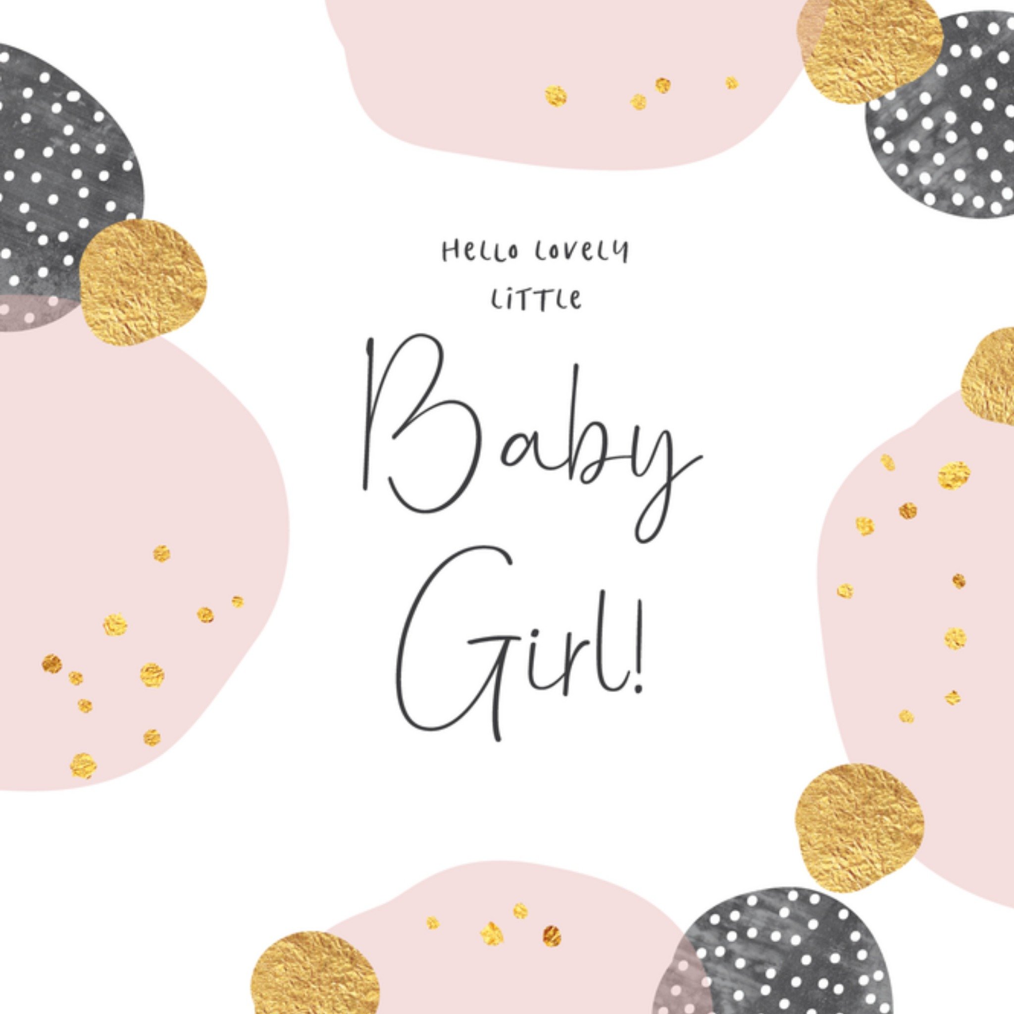 Geboortekaart Meisje Stippen Vierkante Kaart Tsjip