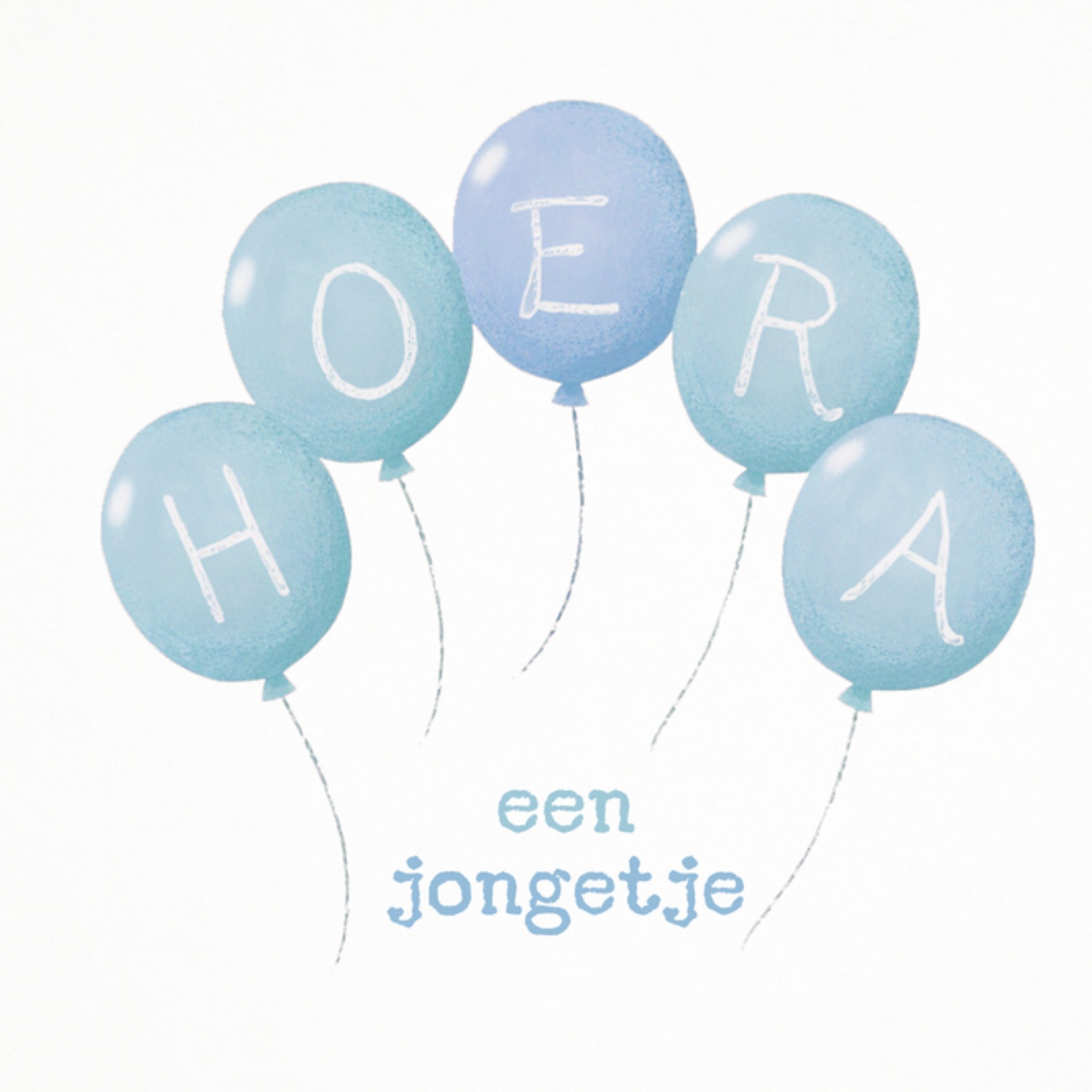 Greetz Geboortekaart Hoera een jongetje Vierkant