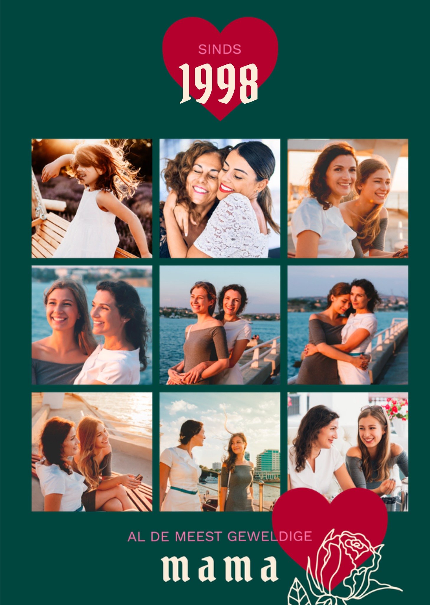 Greetz Moederdagkaart Al de meest geweldige mama Fotokaart Aanpasbare tekst Standard Card