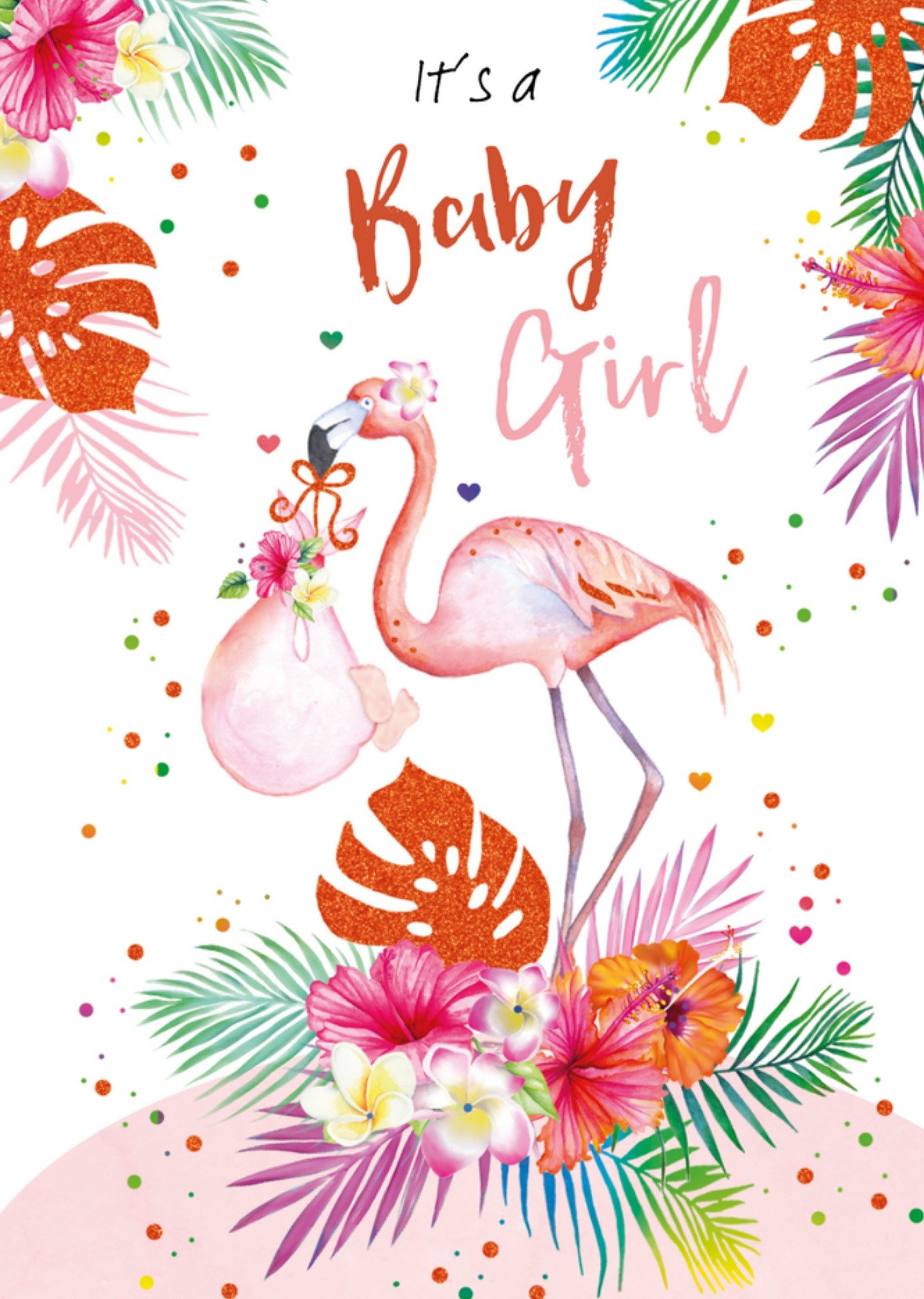 Geboortekaart Meisje Flamingo Kaart TMS