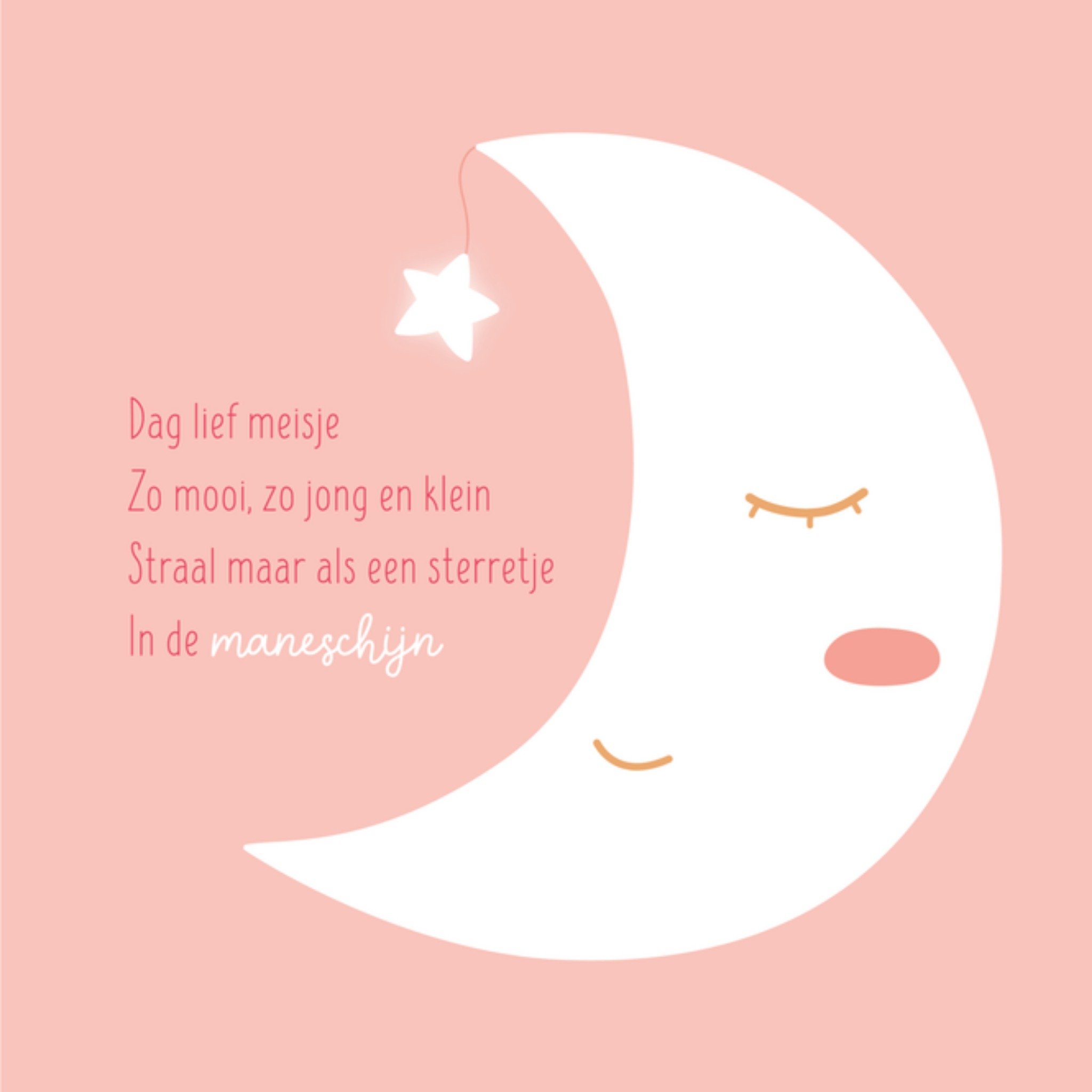 Kleine Vlindervoetjes Condoleancekaart maan Vierkant