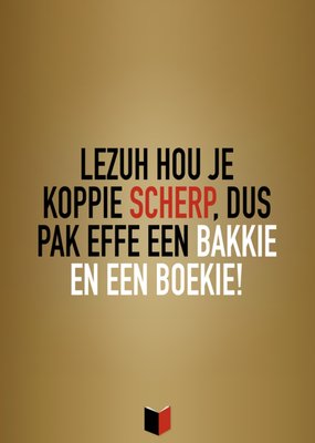 Greetz | Boekenweek 2025 kaart | Lezuh hou je koppie scherp | Haags