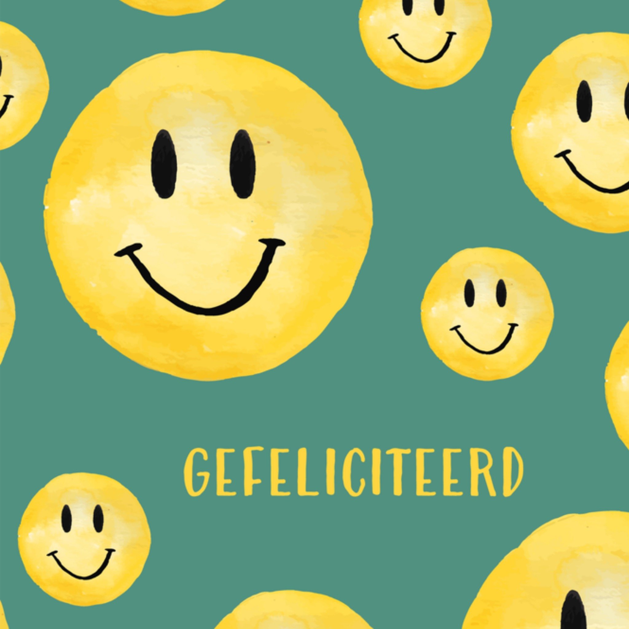 Greetz Verjaardagskaart Smiley Illustratie Vierkant