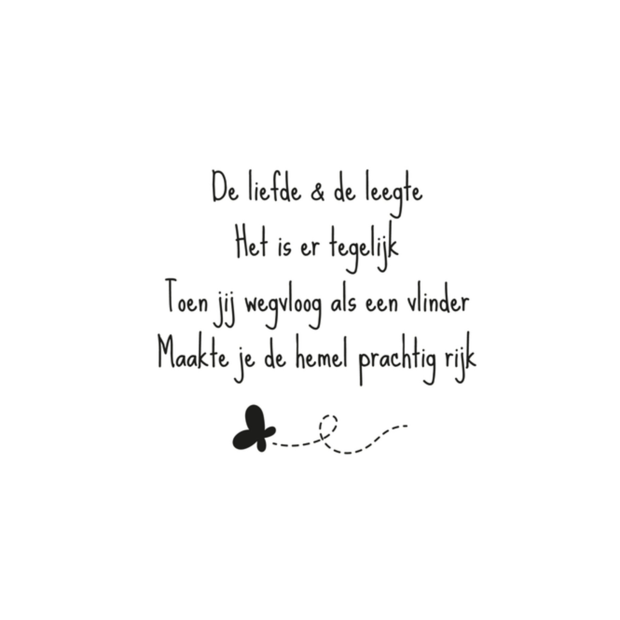 Kleine Vlindervoetjes Condoleance Miskraam Vierkant