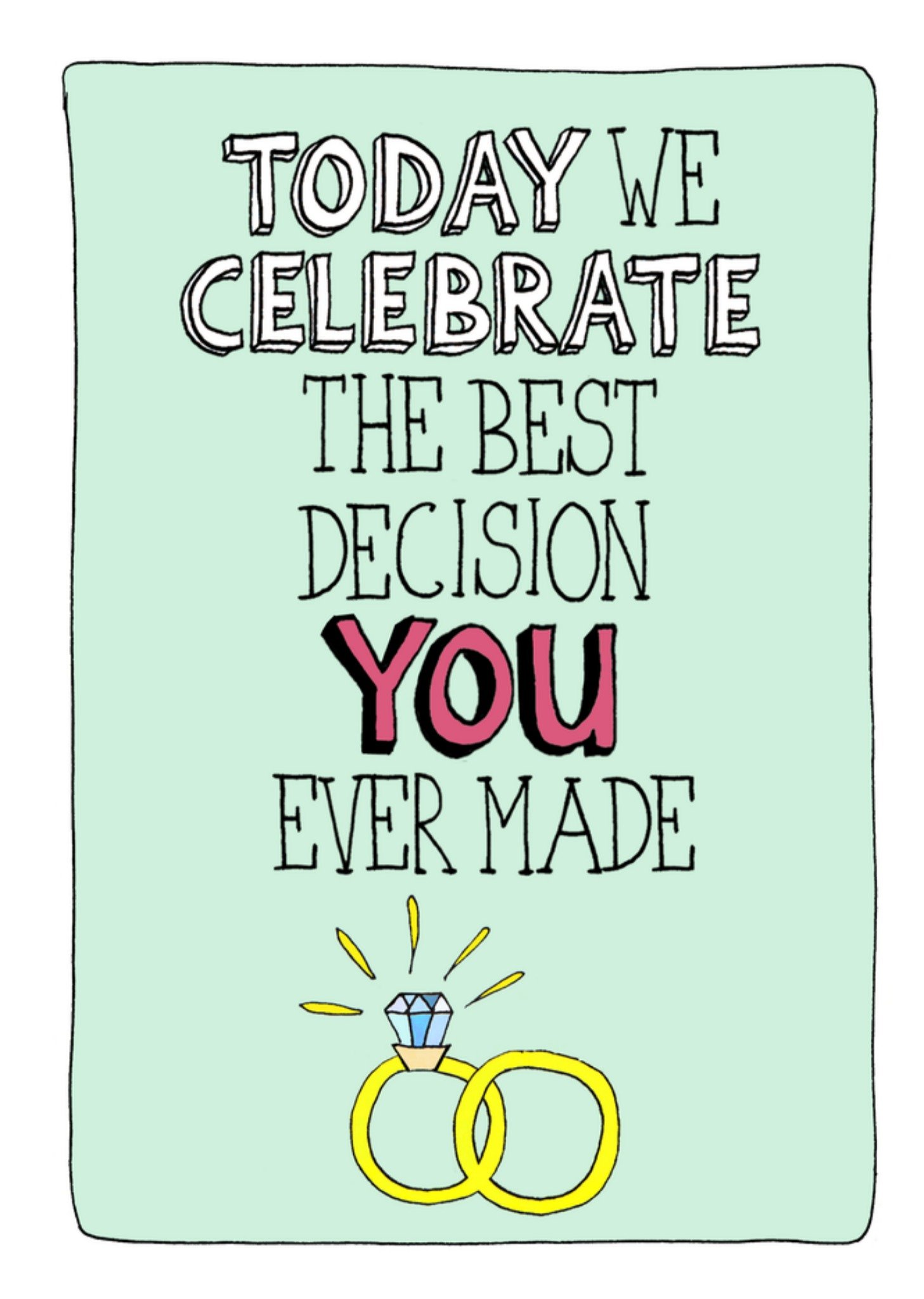 Huwelijkskaart Today we celebrate Kaart Sandysign