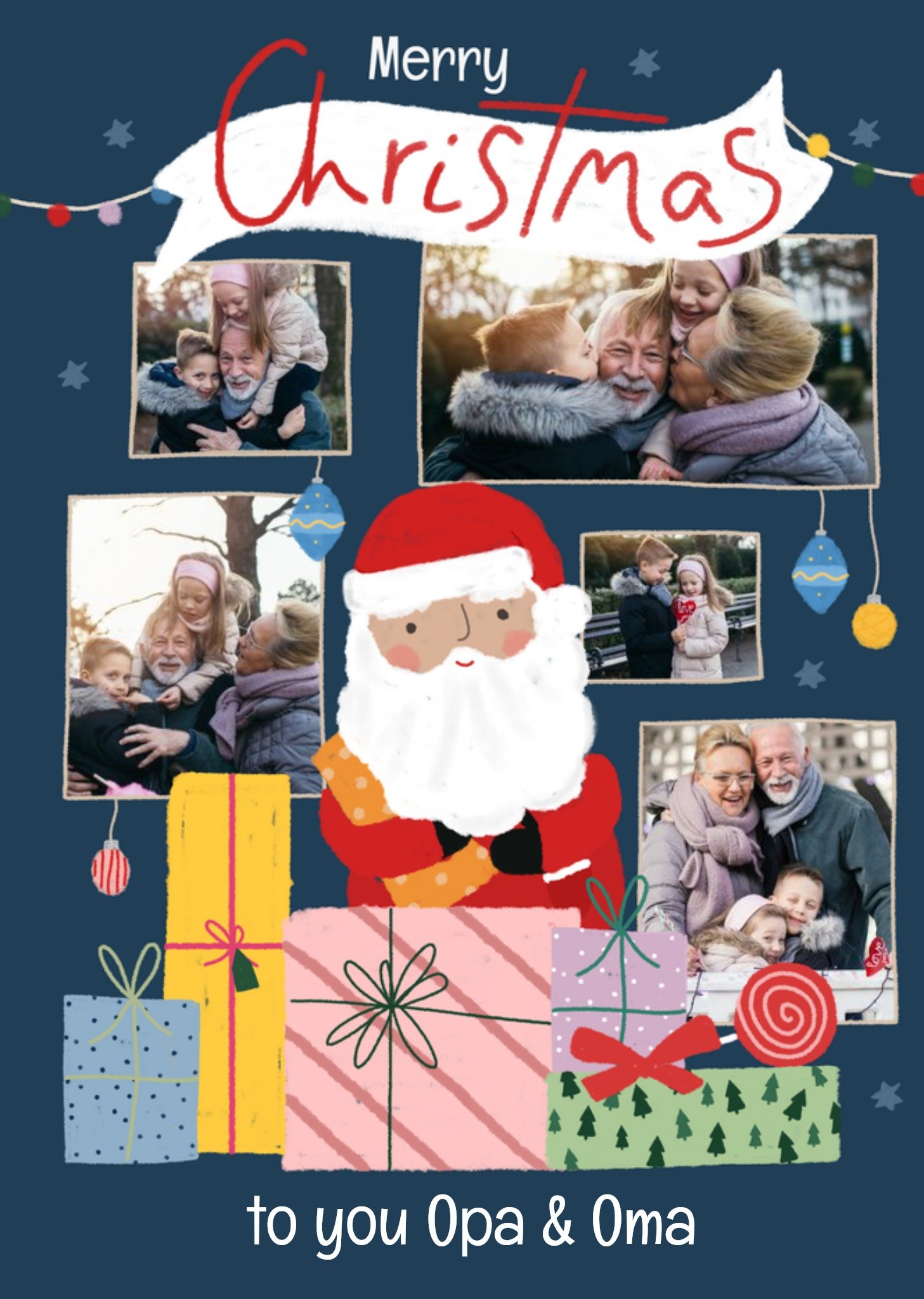 Kerstkaart Kerstman Opa en Oma Greetz