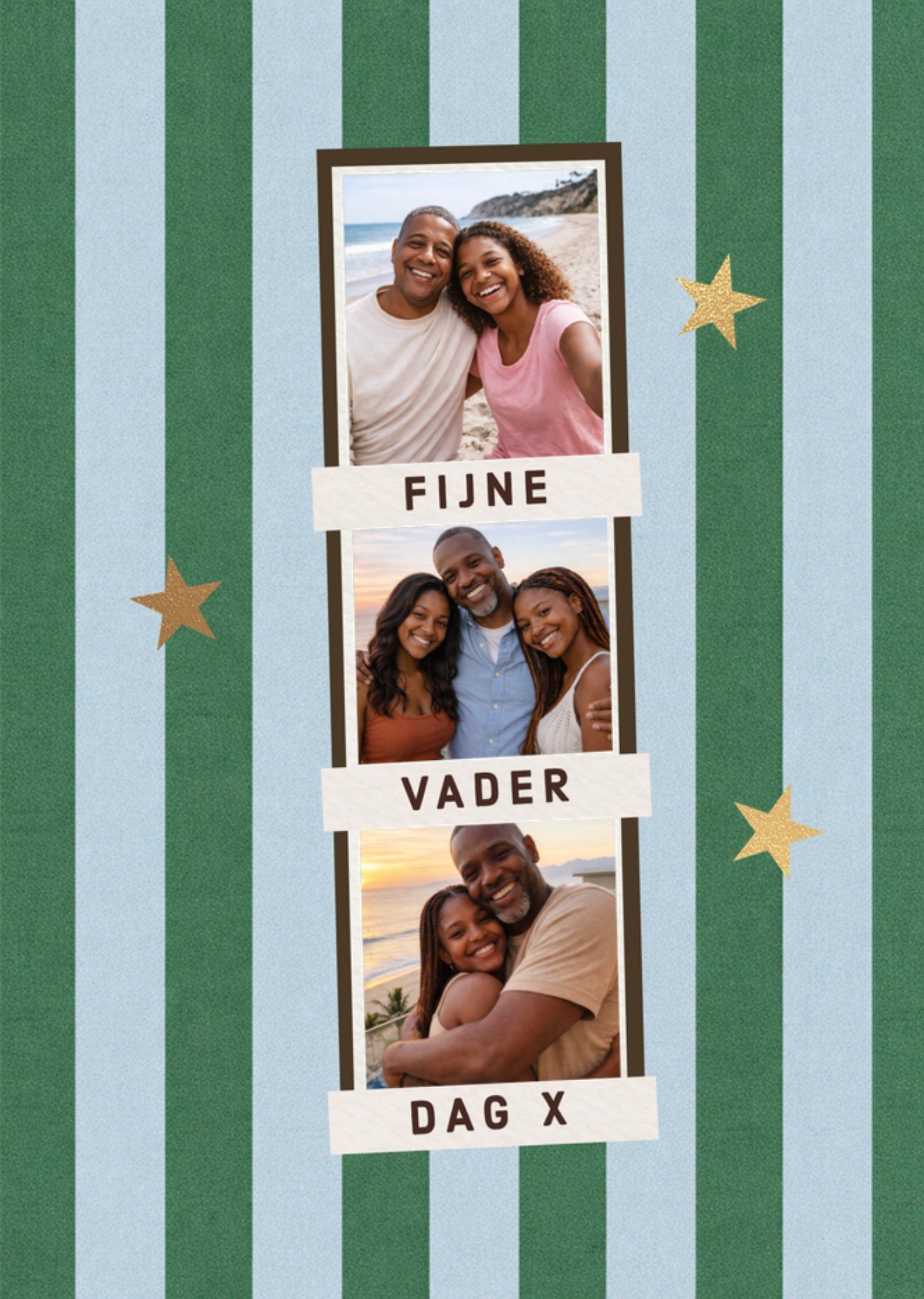 Gestreepte Collage Voor Vader Vaderdag Kaart Greetz