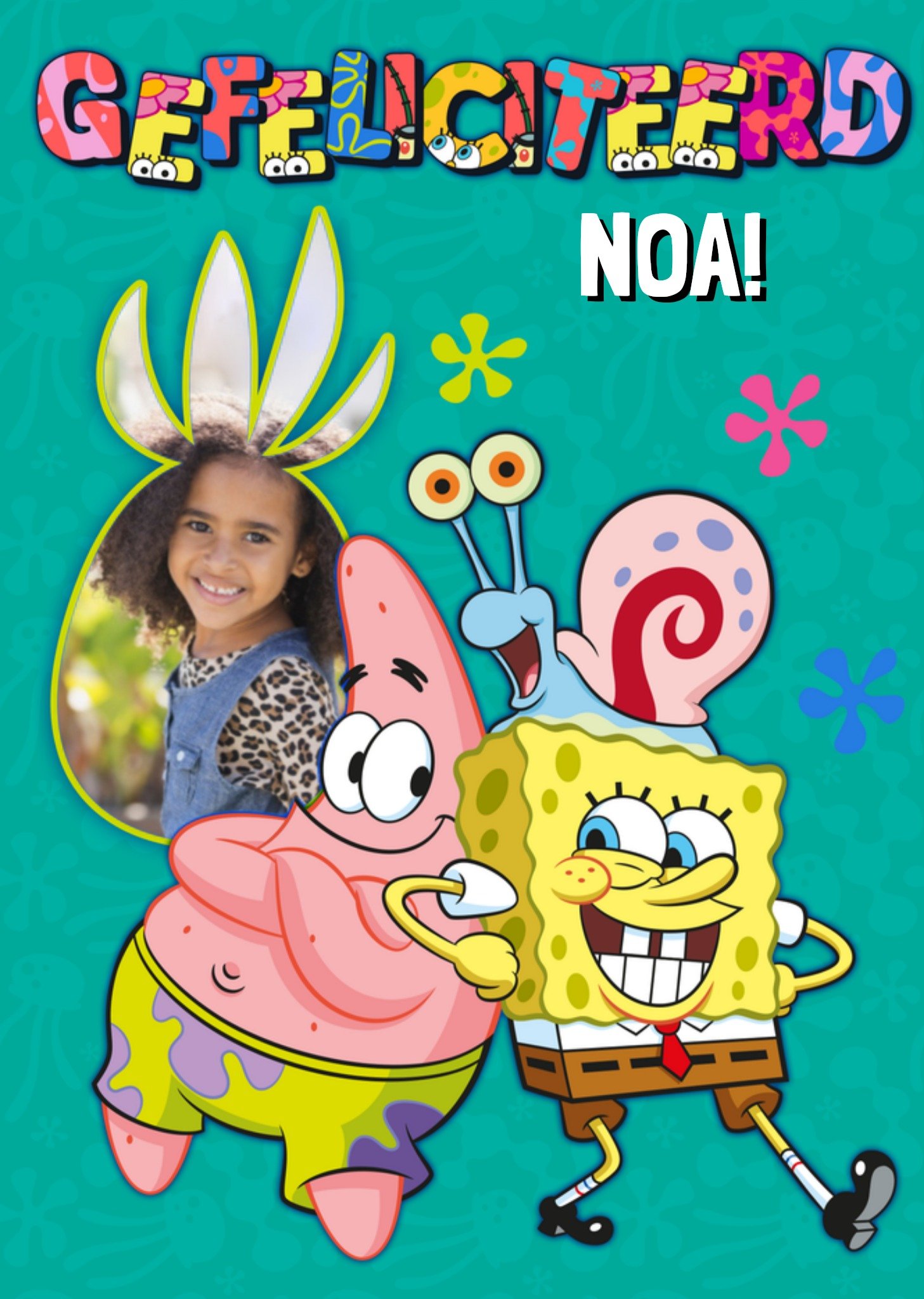 SpongeBob Squarepants Verjaardagskaart Met foto Kaart Spongebob