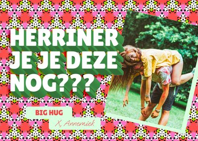 Herinner Je Je Deze Nog Patroon Typografisch Foto Upload Kaart