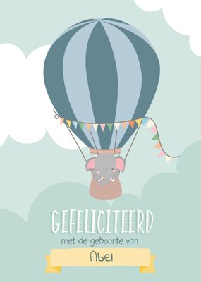 Tante Kaartje | Geboortekaart | Luchtballon
