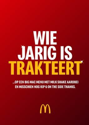 McDonalds | Partnership | Verjaardagskaart | Wie jarig is trakteert