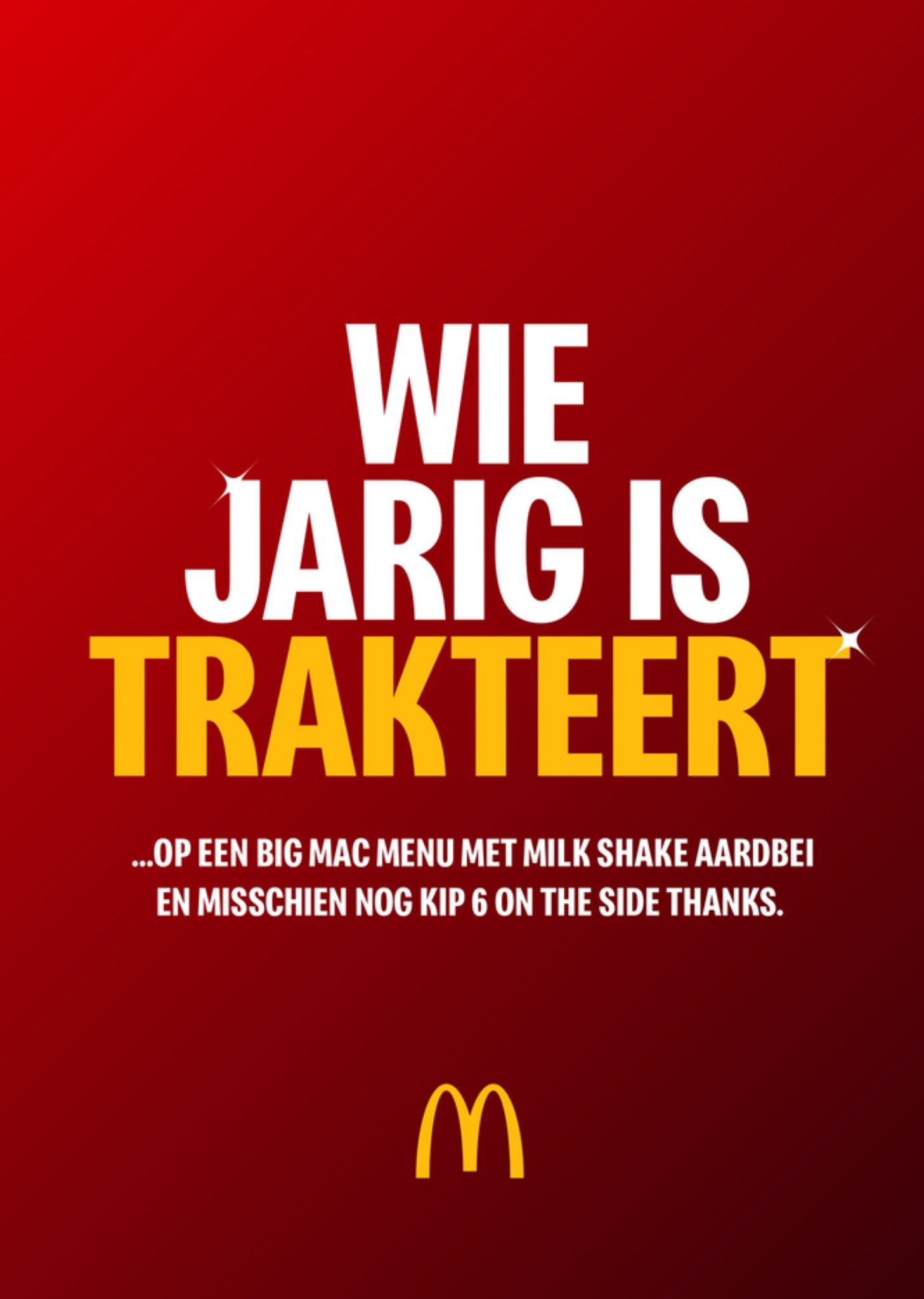 Greetz McDonalds Partnership Verjaardagskaart Wie jarig is trakteert Standard Card