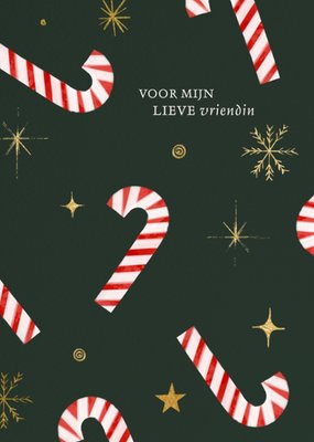 Greetz | Kerstkaart | vriendin | zuurstokjes