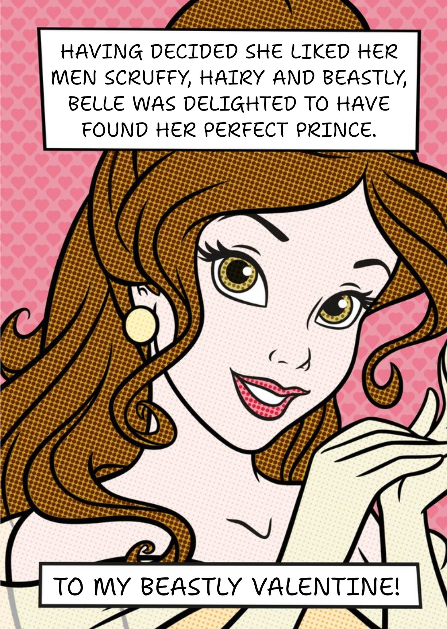 Disney Valentijnskaart To my beastly valentine Kaart Disney Prinsessen