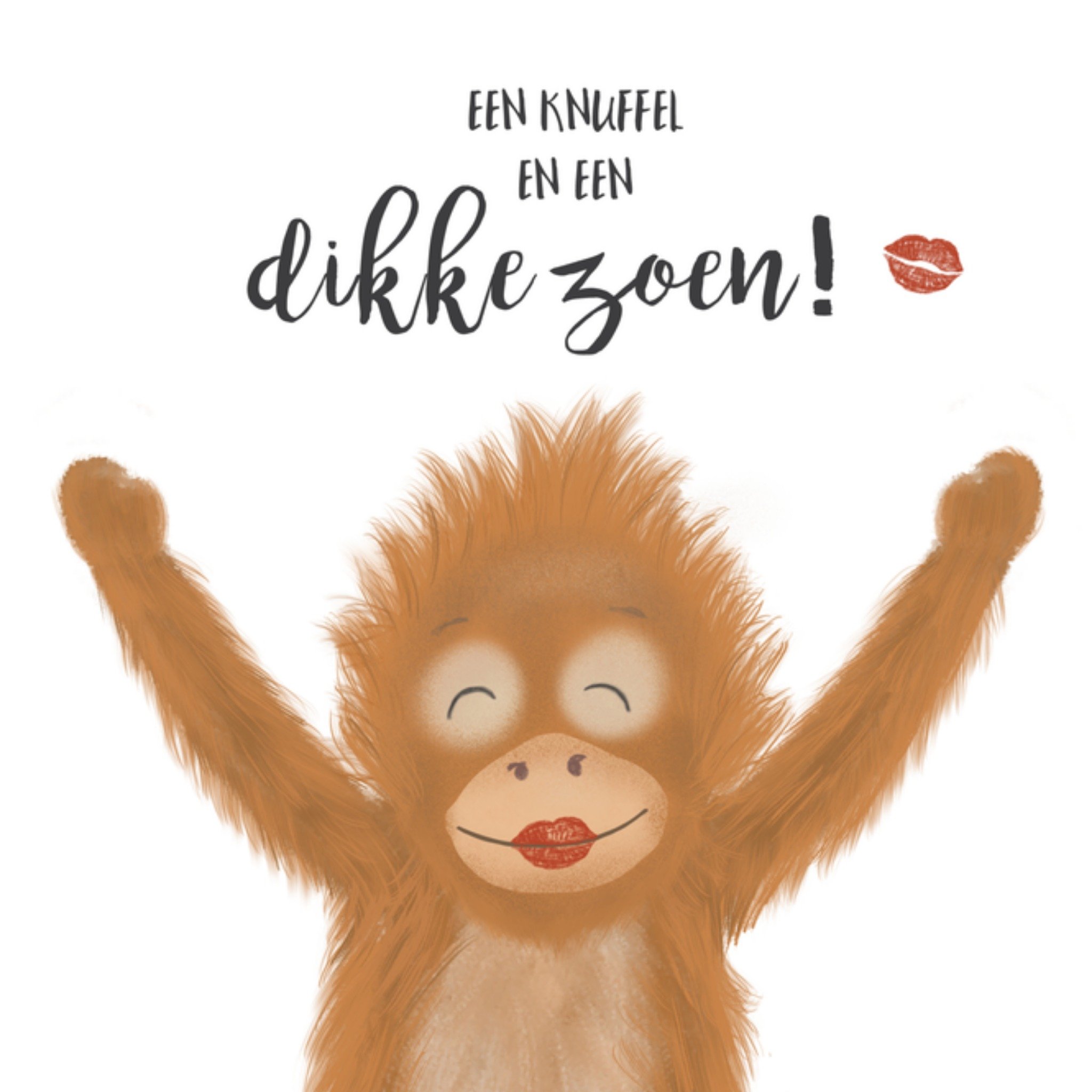 Valentijnskaart aap Vierkante Kaart Tsjip