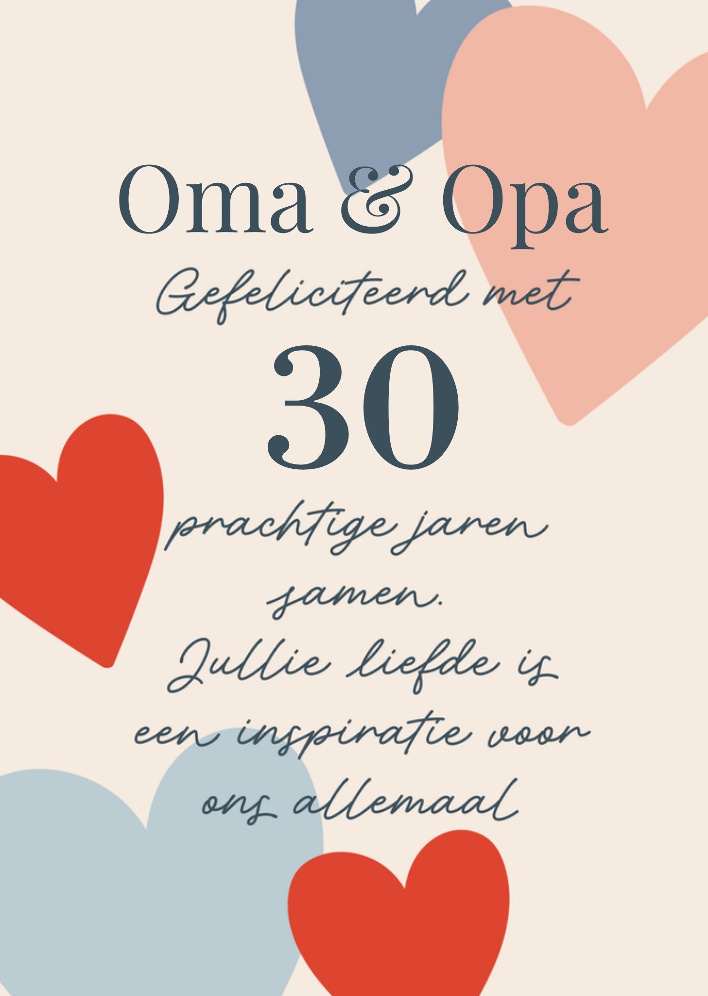 Jubileum kaart 30 Prachtige Jaren Samen Greetz