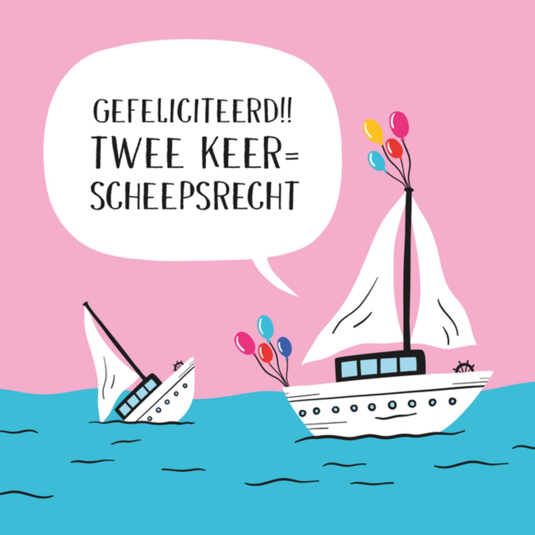 Greetz Geslaagd kaart Twee keer scheepsrecht Vierkant