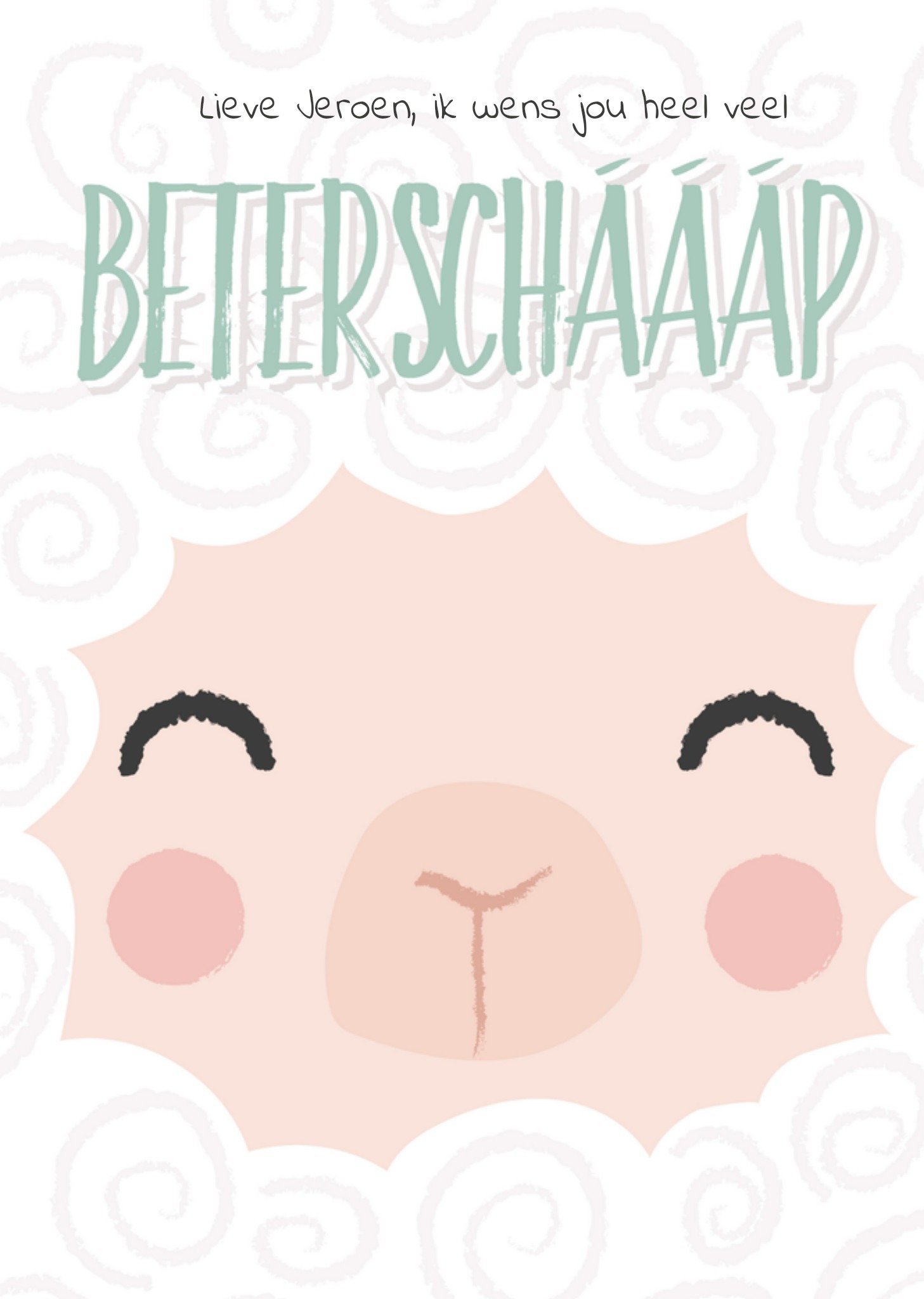 Beterschapskaart Beterscháááp + naam Kaart Tante Kaartje