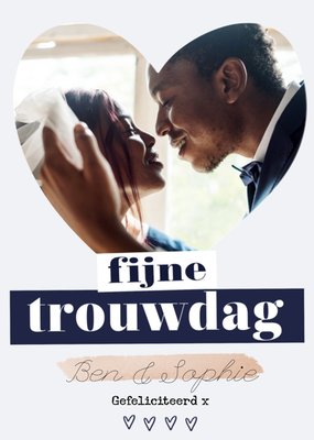 Hartvormige Foto Upload Trouwdag Kaart