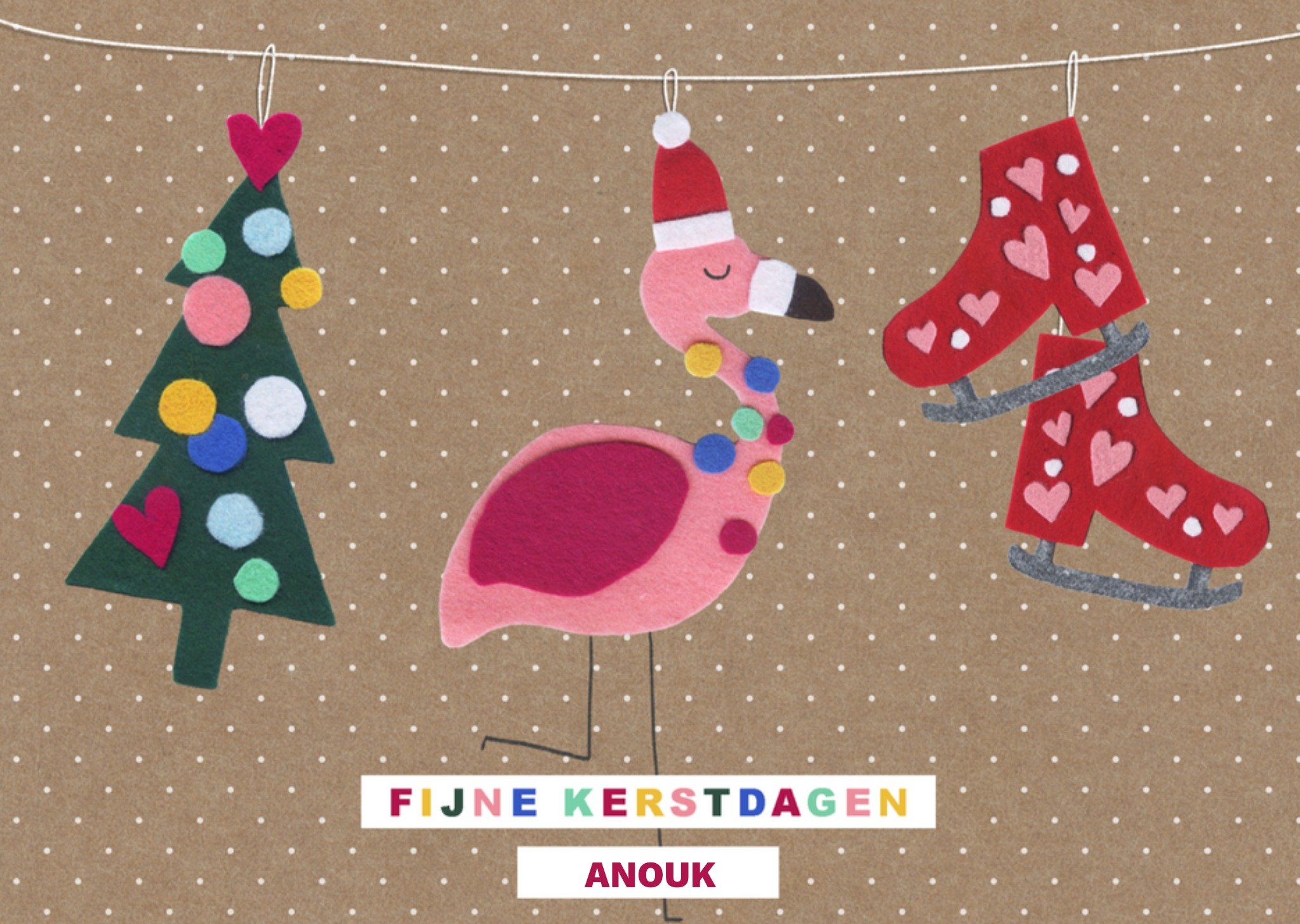 Kerst Illustratie Flamingo Greetz
