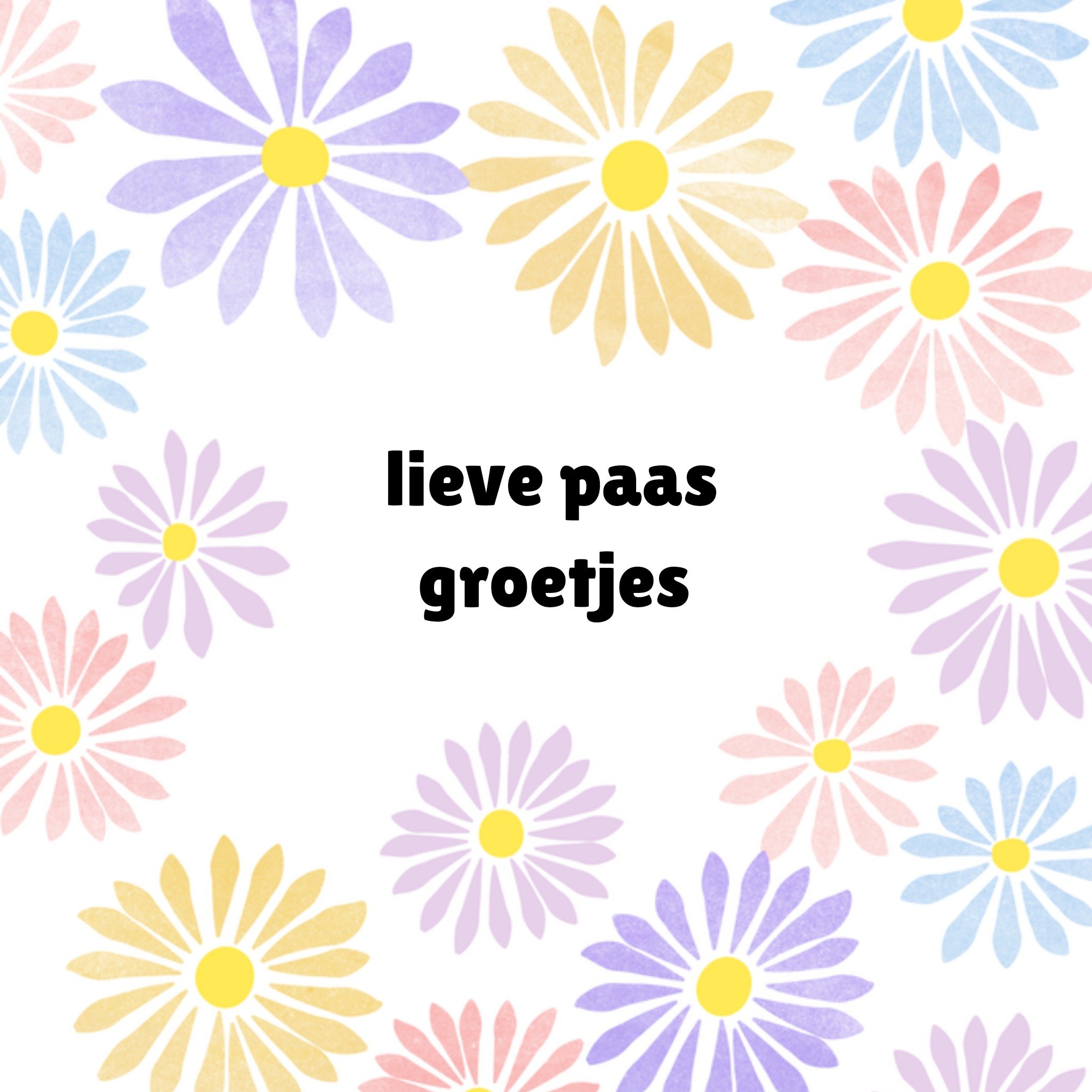 Paaskaart Paas groetjes Vierkante Kaart Greetz