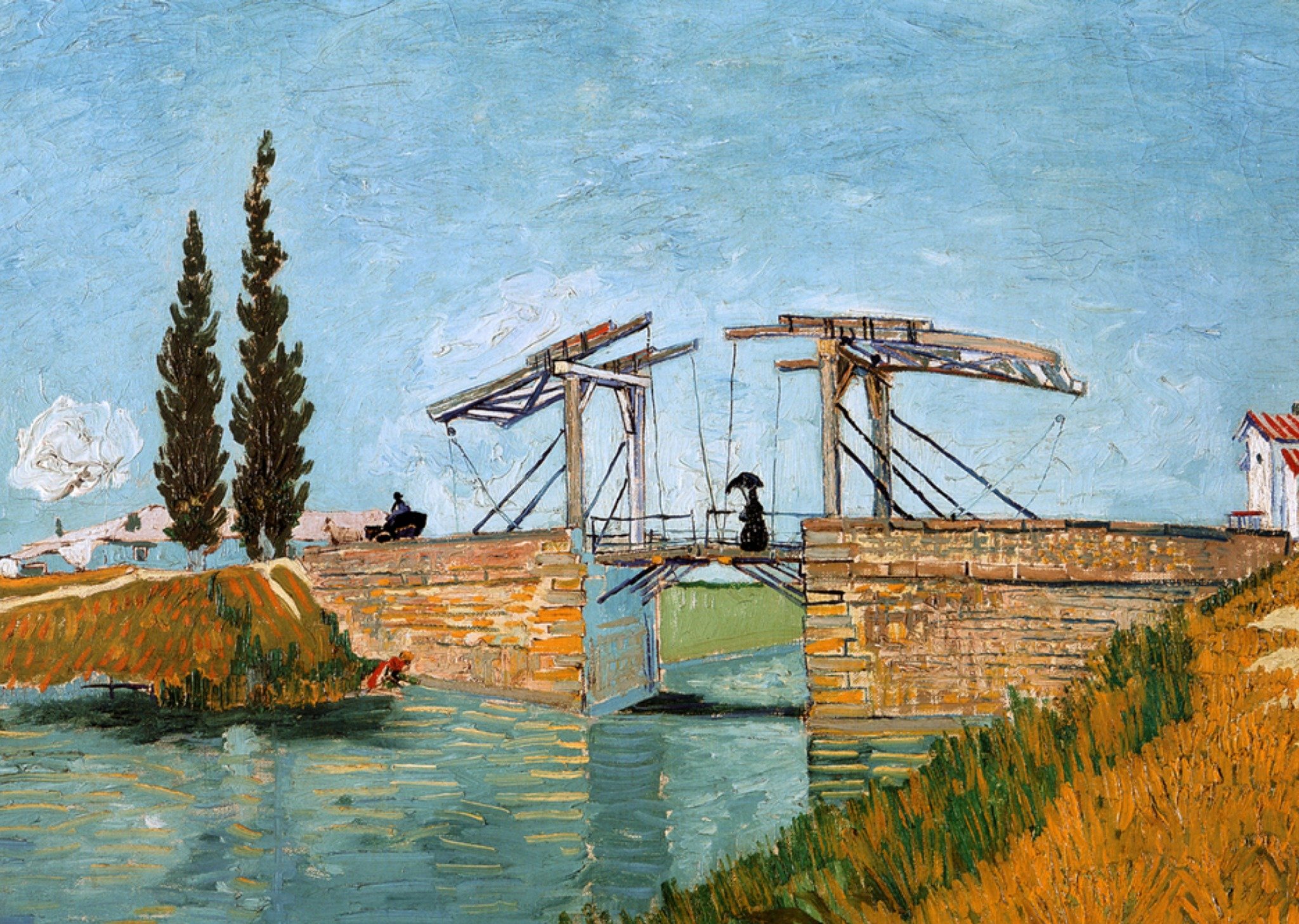 Kunstkaart Brug bij Langlois Kaart Klaas de Jong