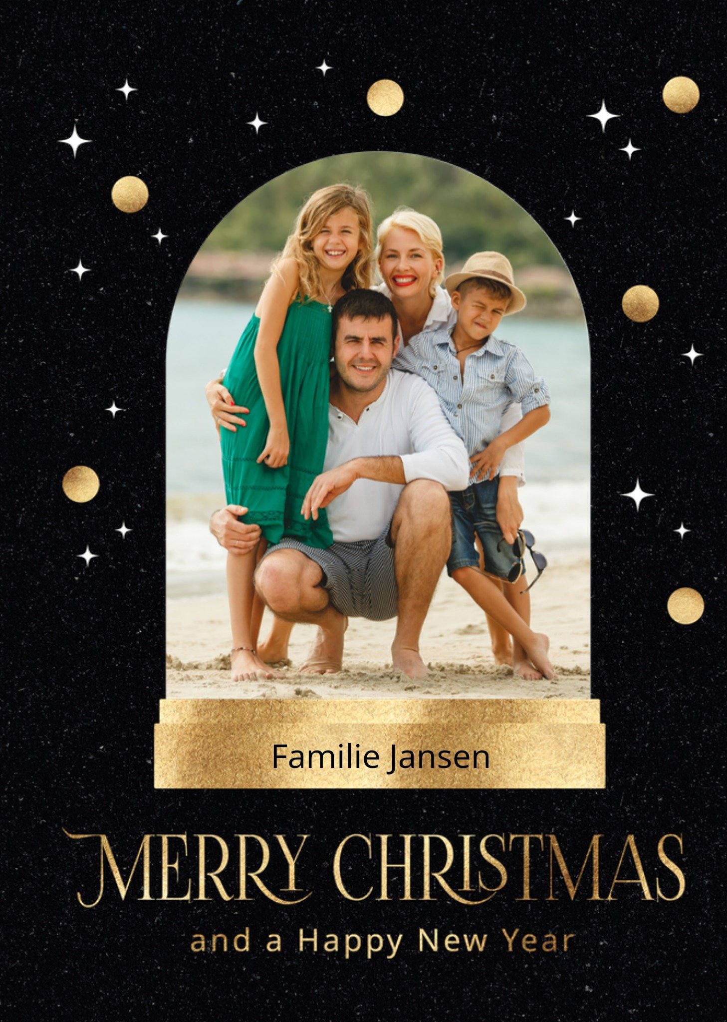 Kerstkaart Met foto Sterrenhemel Luckz