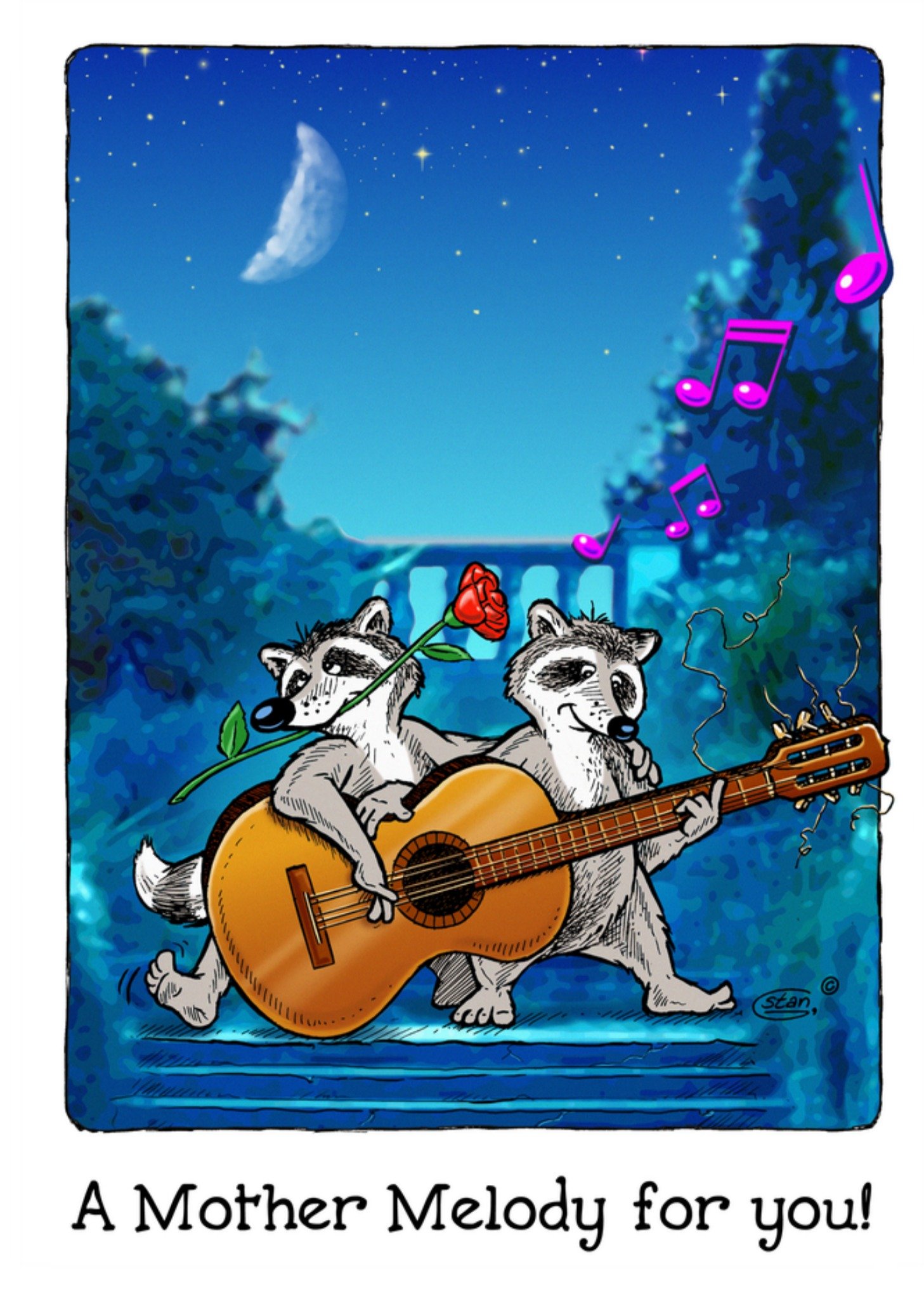 Bengels Moederdagkaart gitaar Kaart Stan Groenland