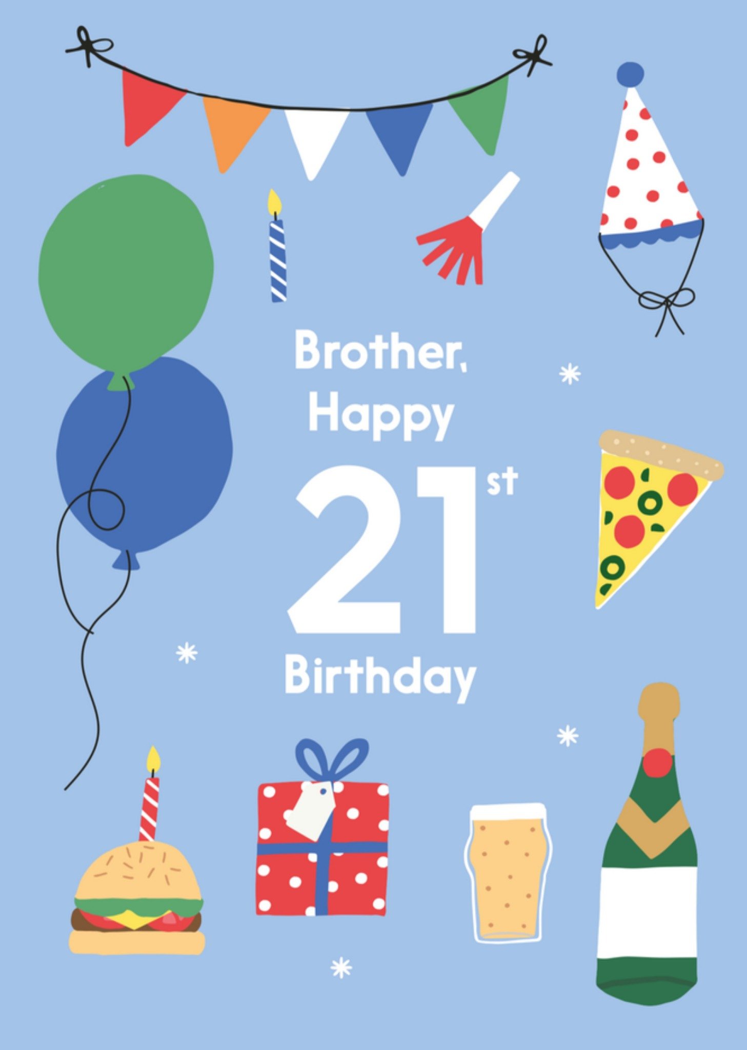 Greetz Verjaardagskaart 21st birthday brother Standard Card