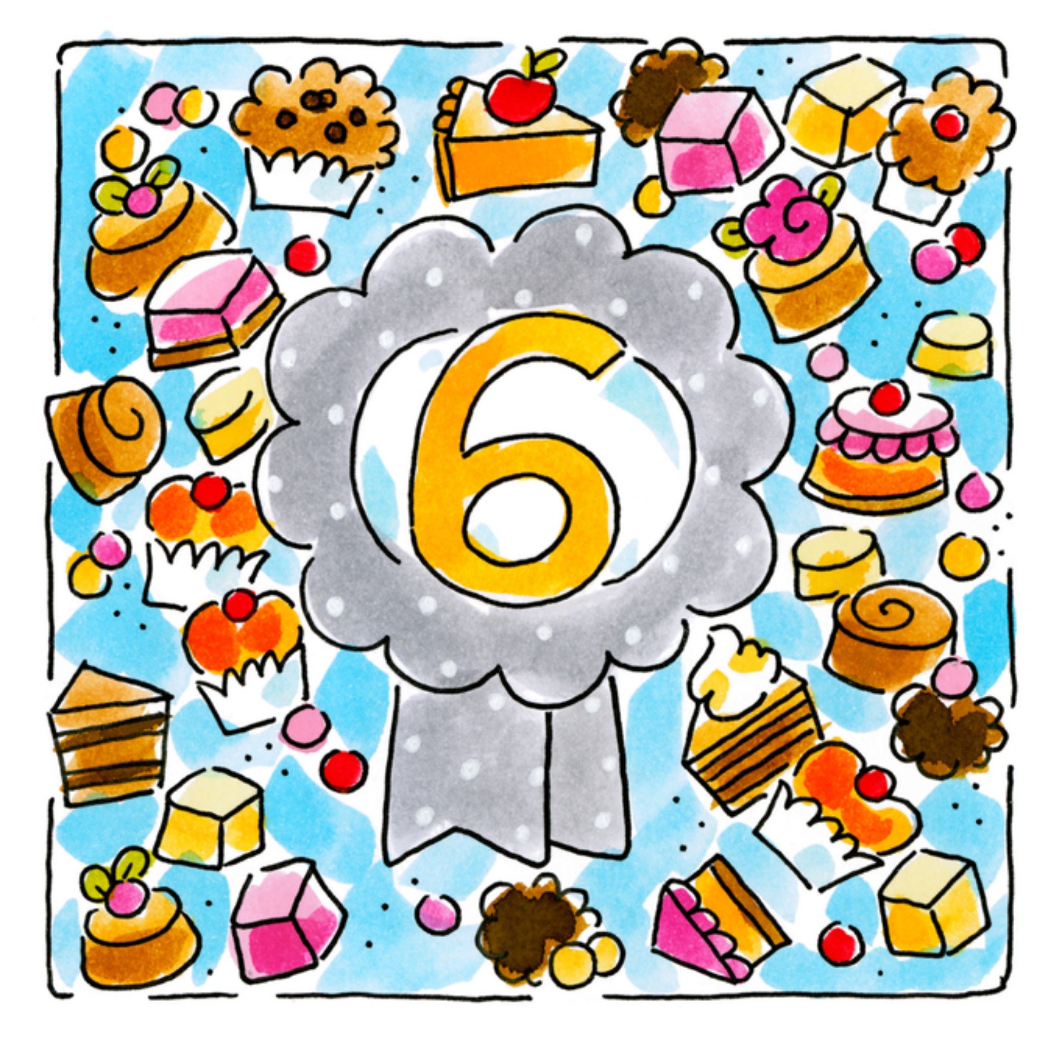 Verjaardagskaart 6 jaar Vierkante Kaart Blond Amsterdam