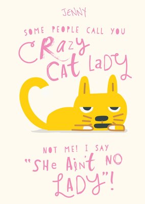 Some People Call You Crazy Cat Lady Geïllustreerde Kat Kaart