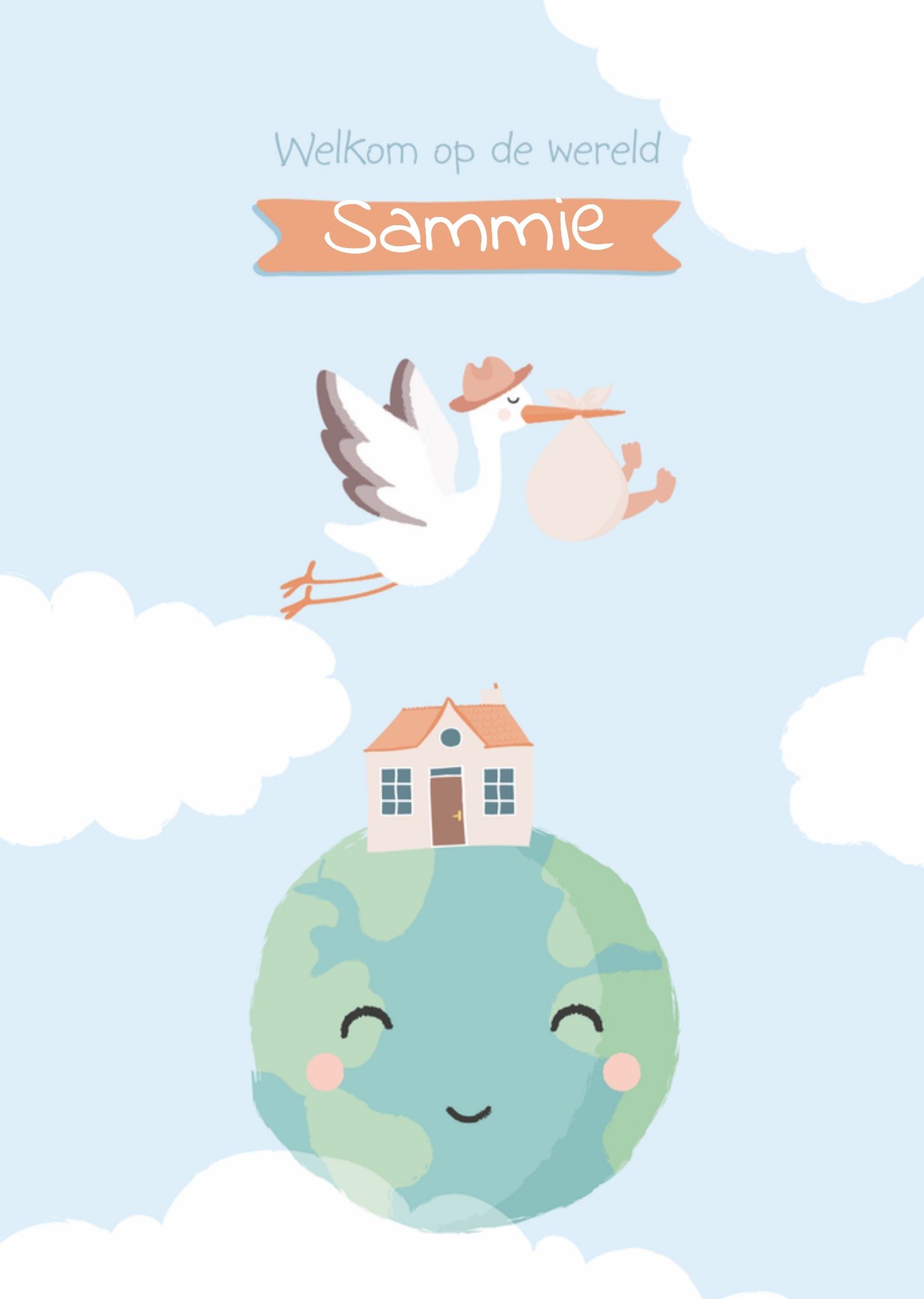 Geboortekaart Welkom op de wereld Kaart Tante Kaartje