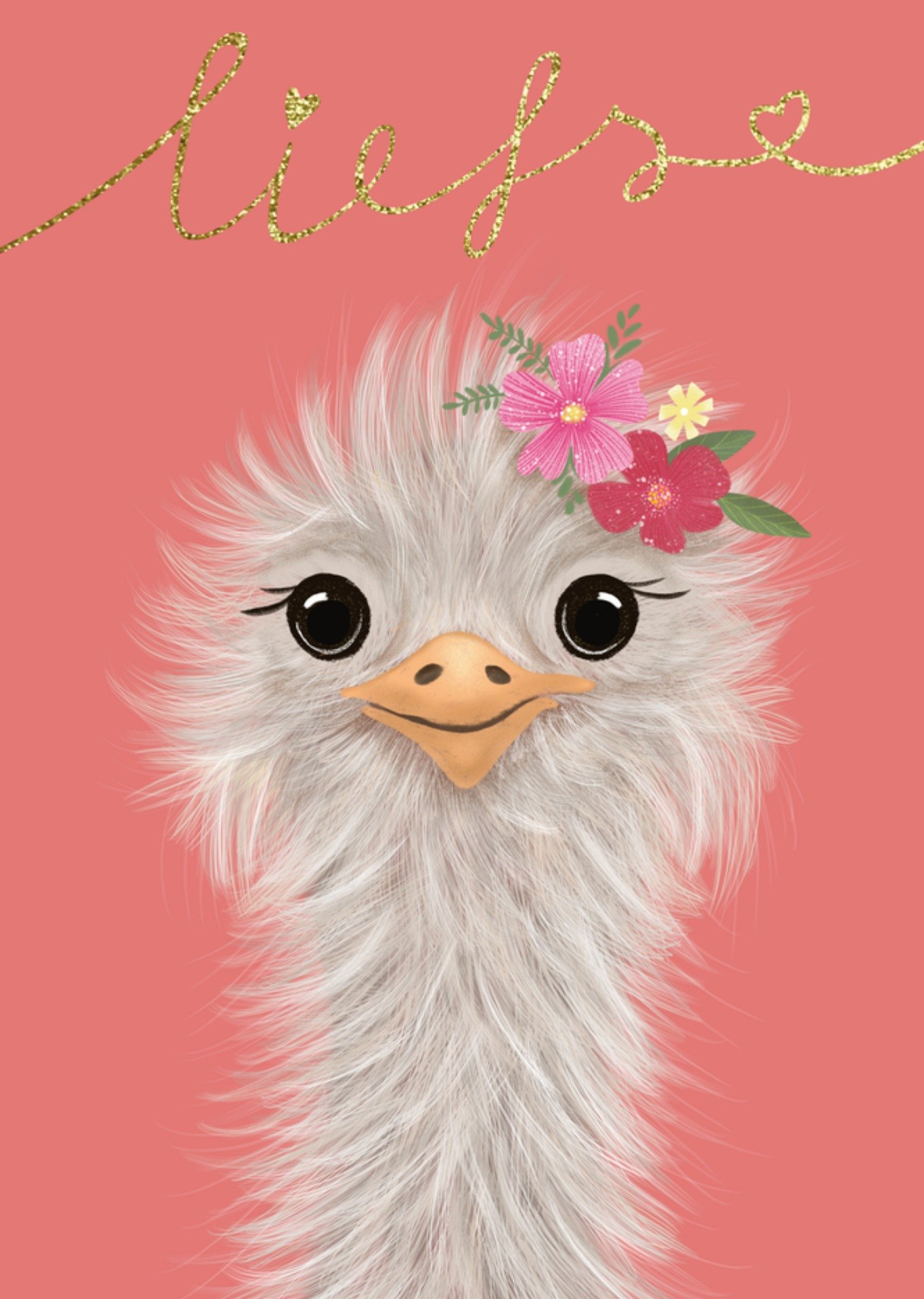 Zomaar kaartje Struisvogel Liefs Kaart Tsjip