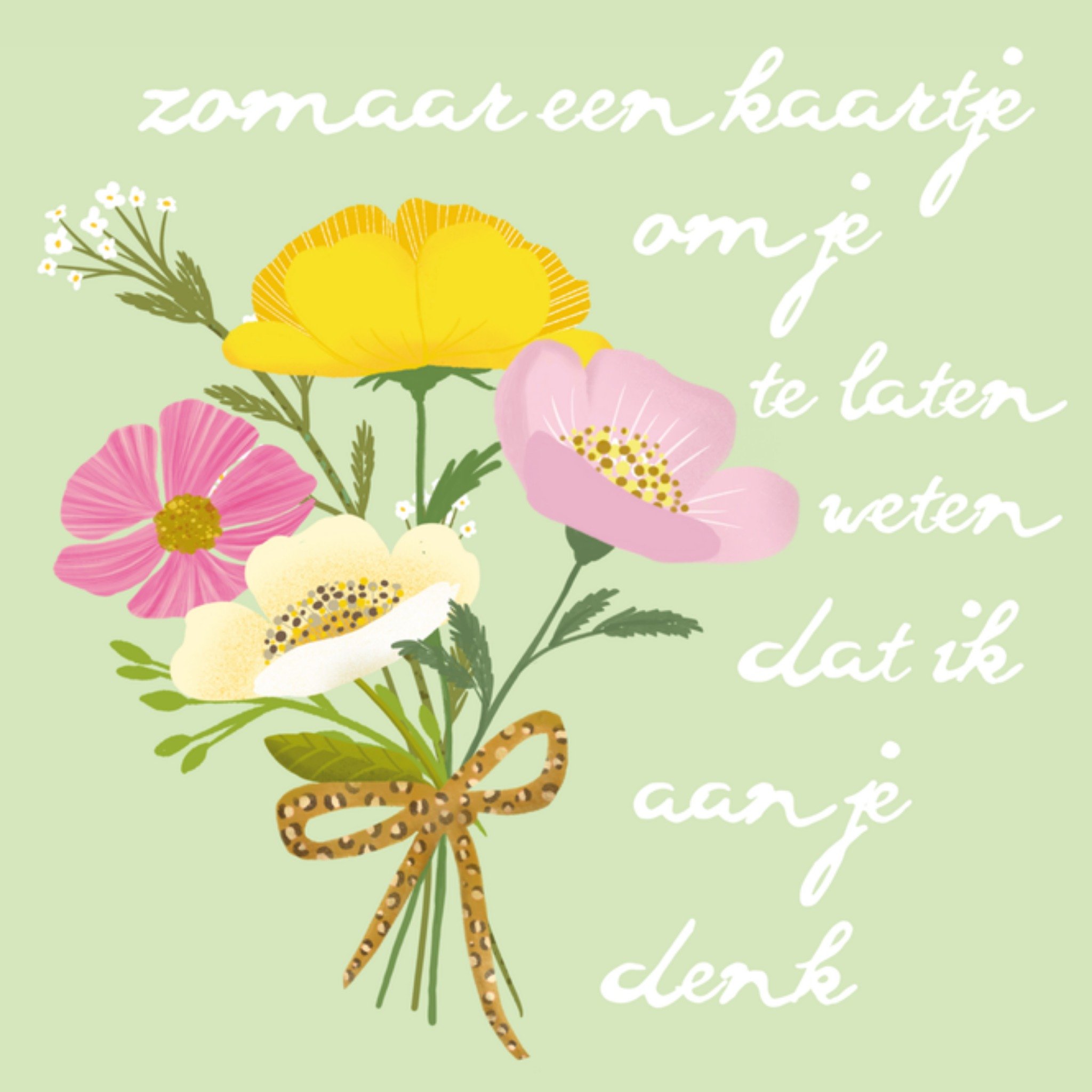 Zomaar Bloemen Vierkante Kaart Tsjip