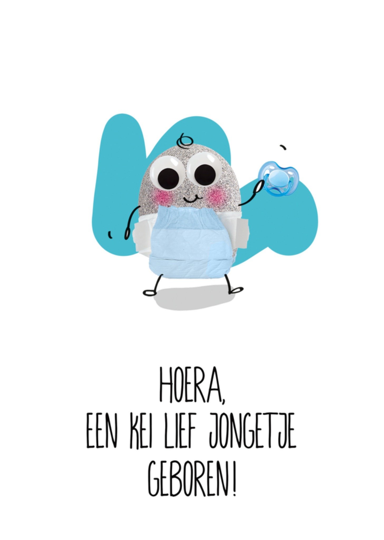 Geboortekaart Kei lief Paperclip