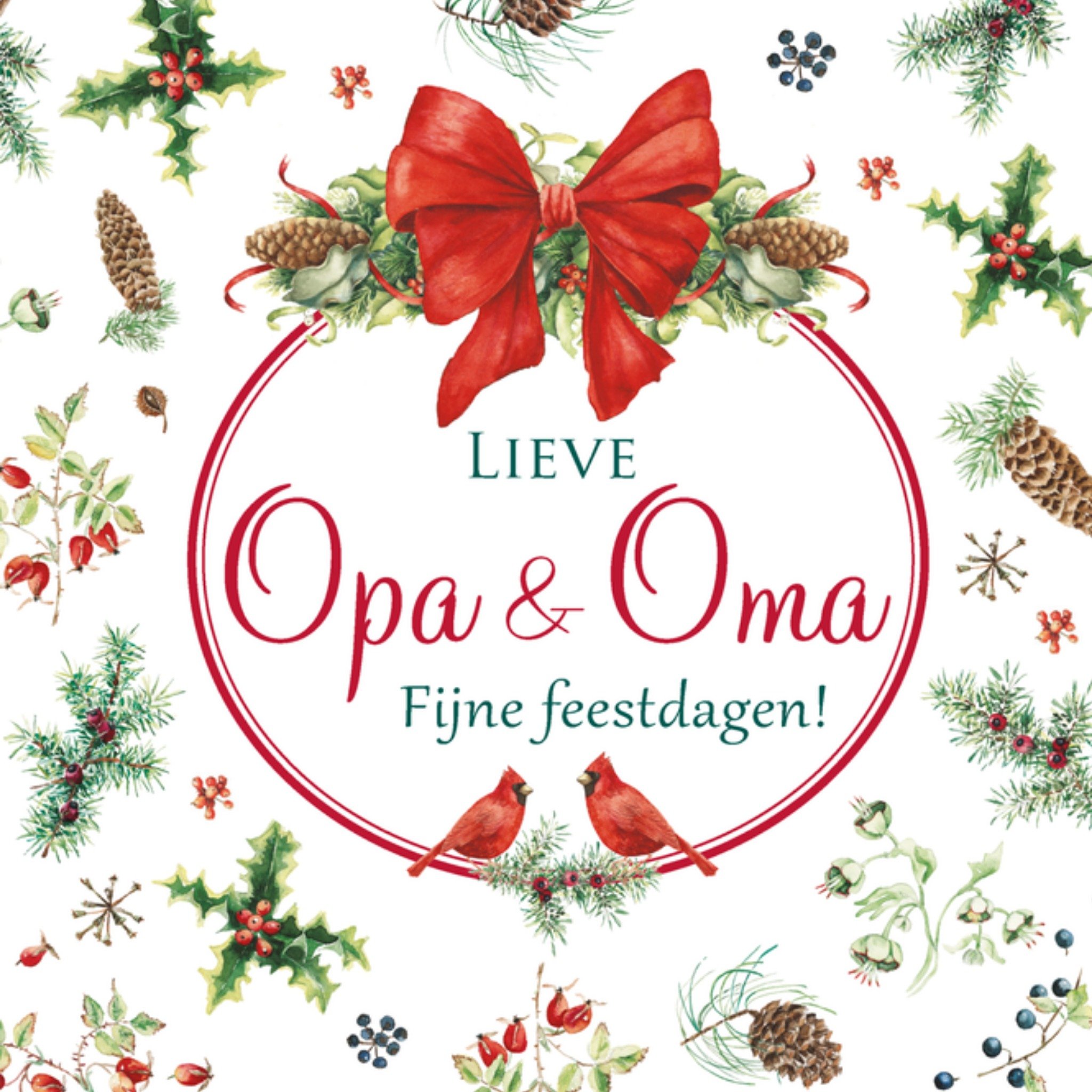 Kerstkaart Bloemen Janneke Brinkman