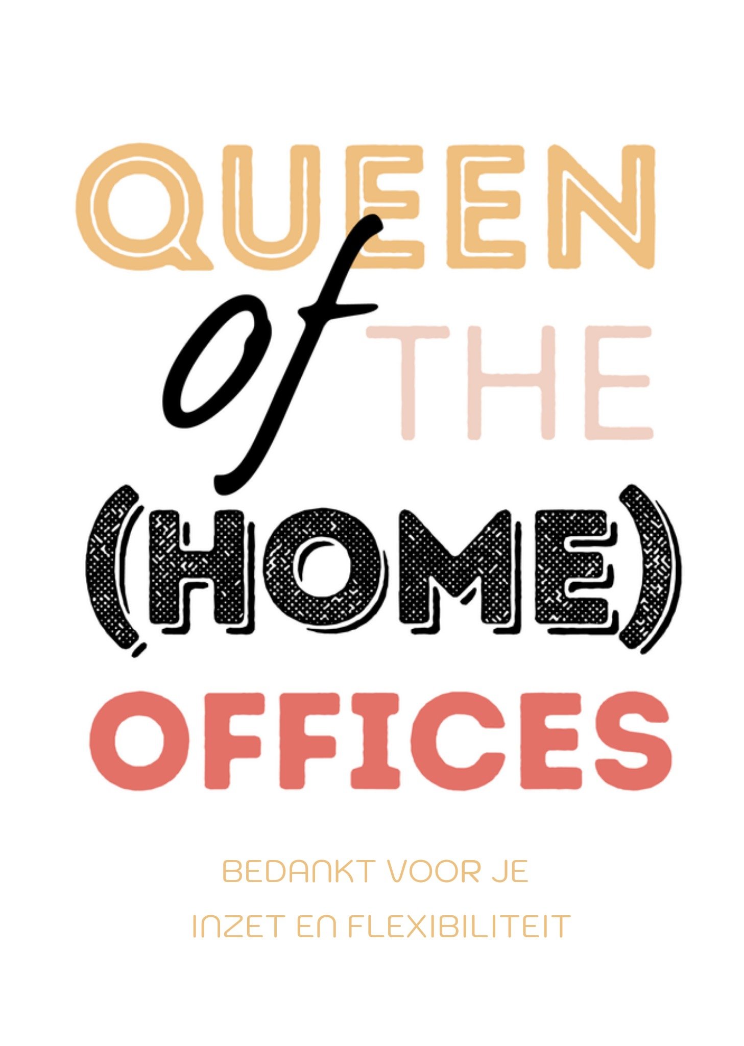 Secretaressedag Queen thuiswerken Kaart Greetz