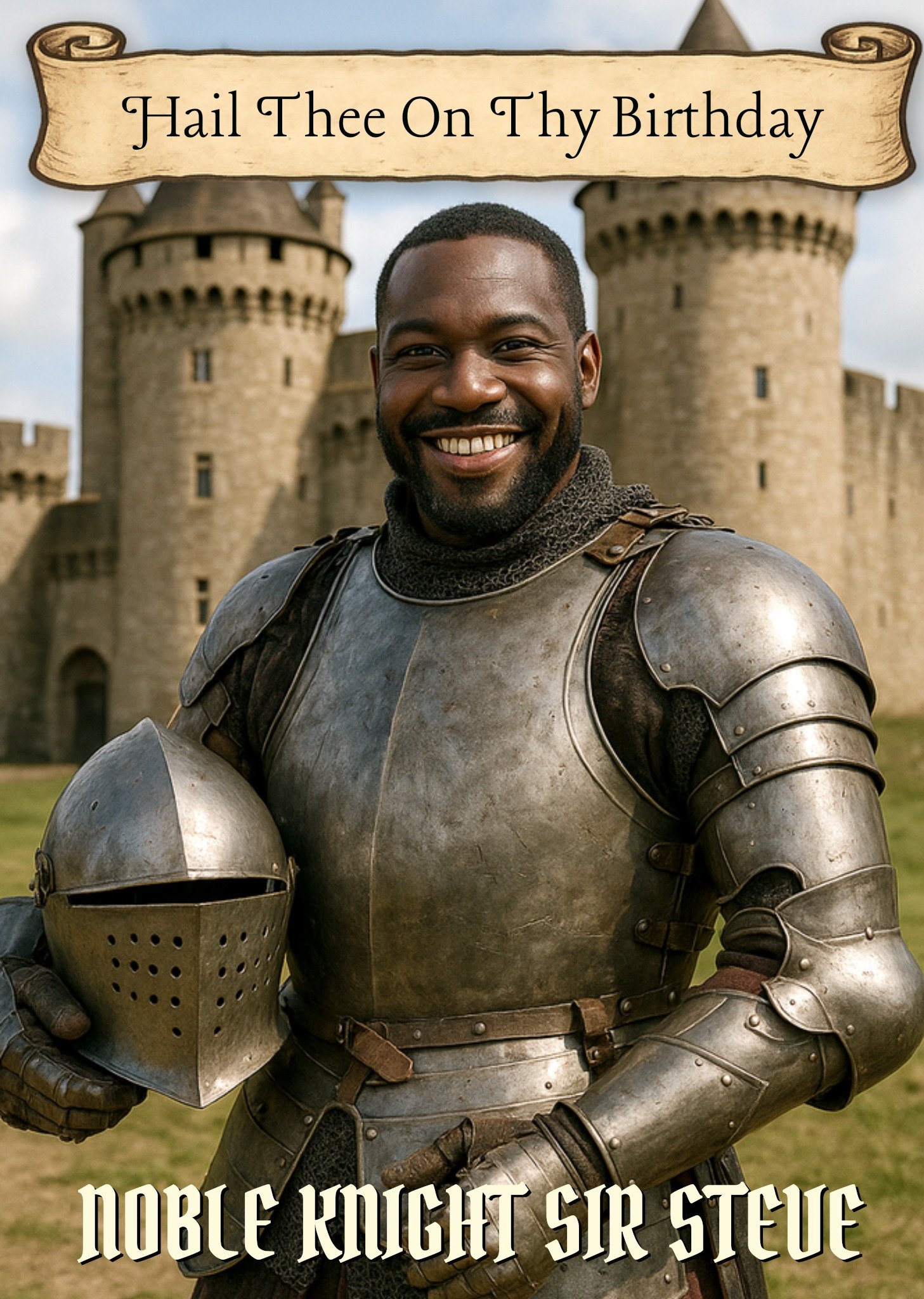 Verjaardagskaart Gezichtsswap Ridder Greetz