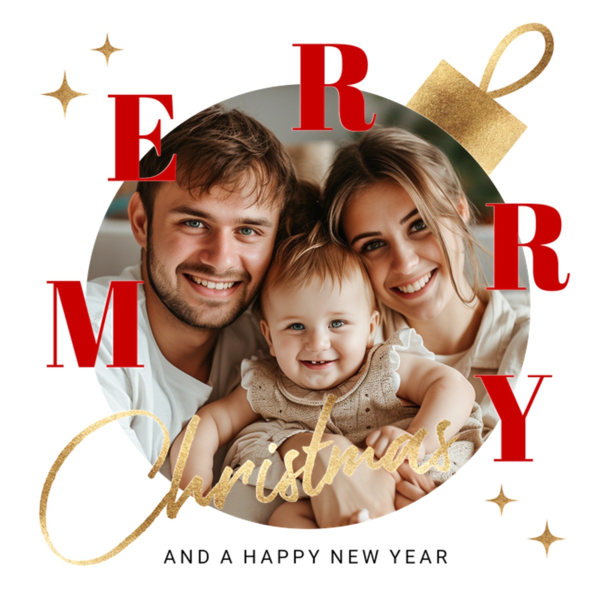 Kerstkaart Vrolijke kerstbal Luckz