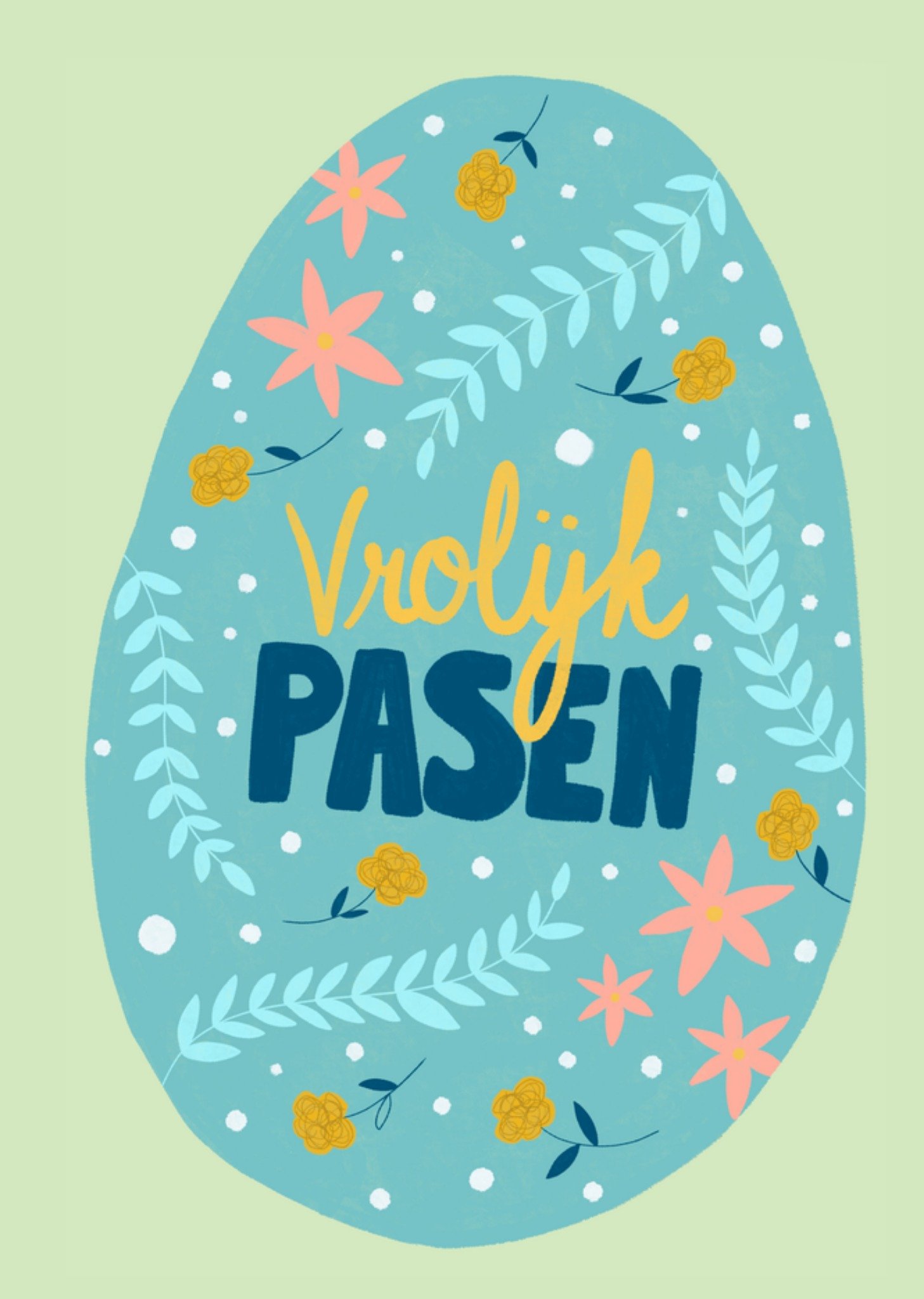 Paaskaart paasei Kaart Greetz