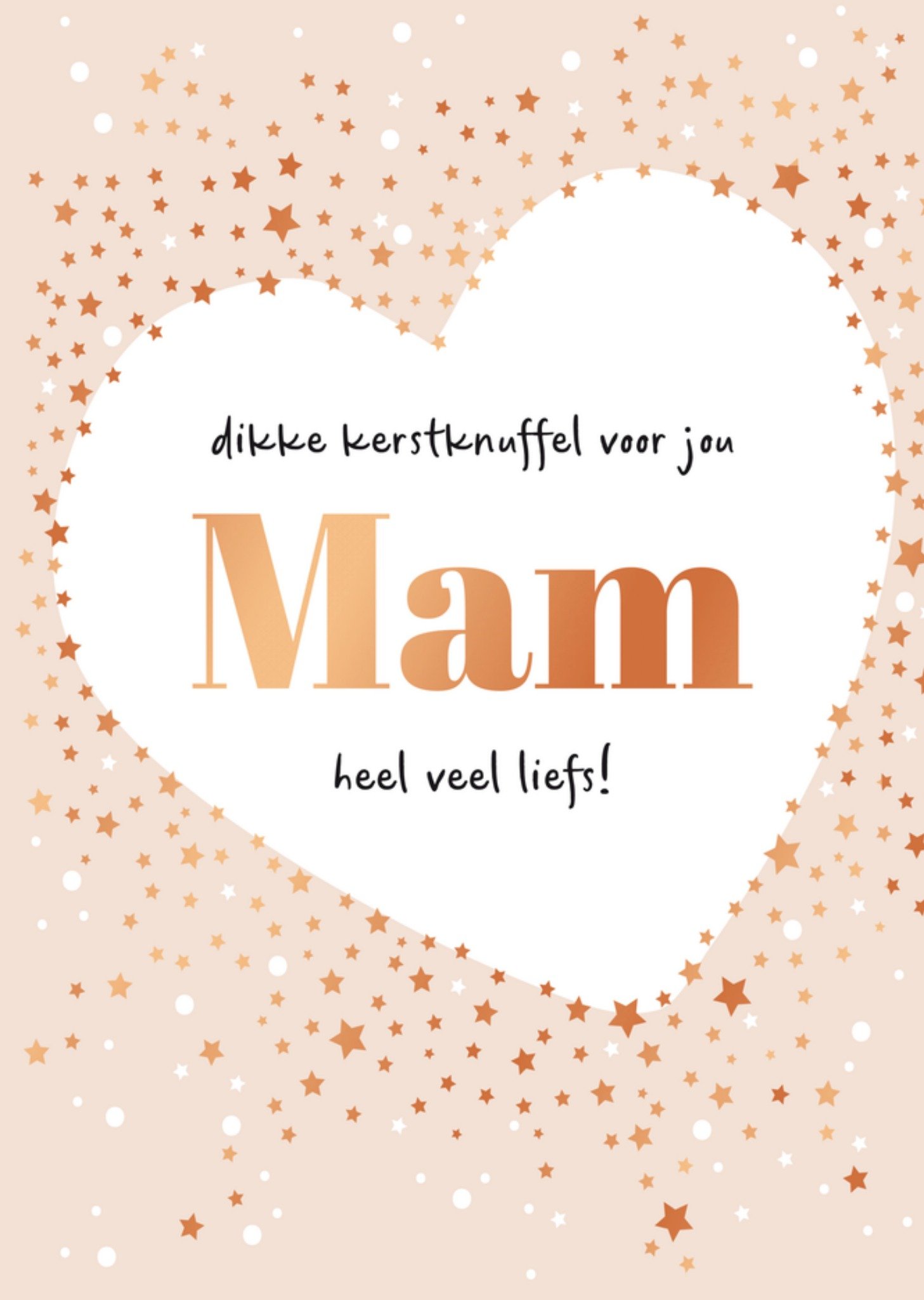 Kerstkaart dikke knuffel mam Tsjip