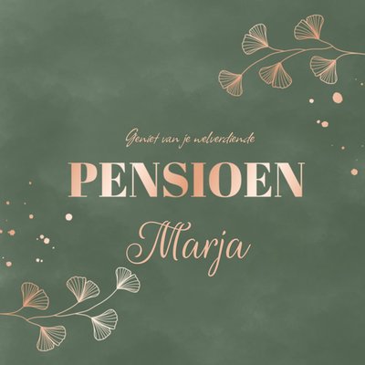 Geniet Van Je Welverdiende Pensioen Ginkgo Typografie Kaart
