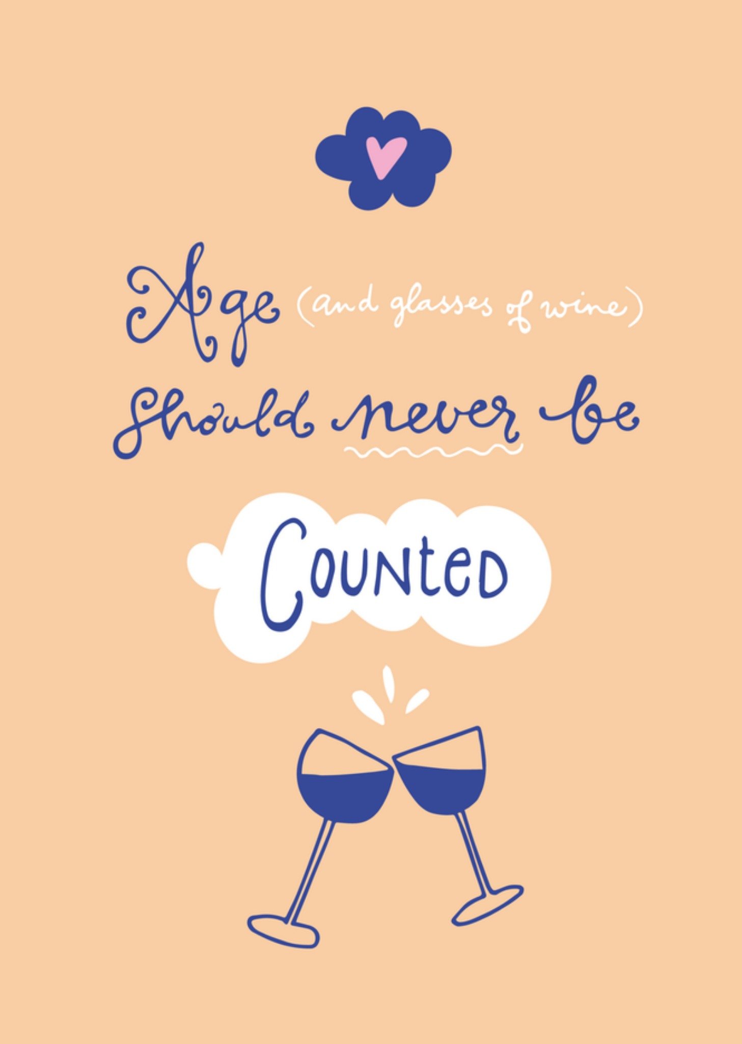 Verjaardagskaart Leeftijd Wijn Kaart Funny Side Up