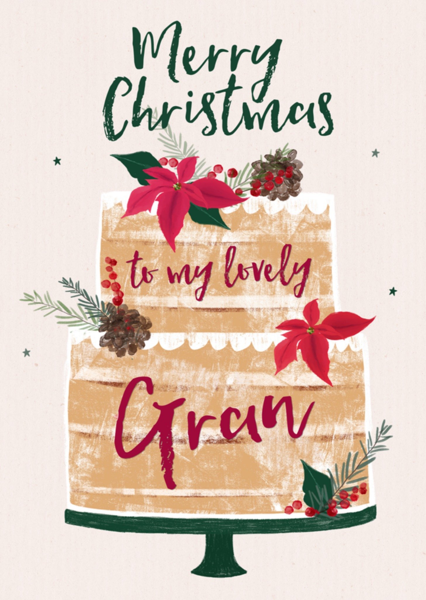 Greetz Kerstkaart Taart Oma Standard Card