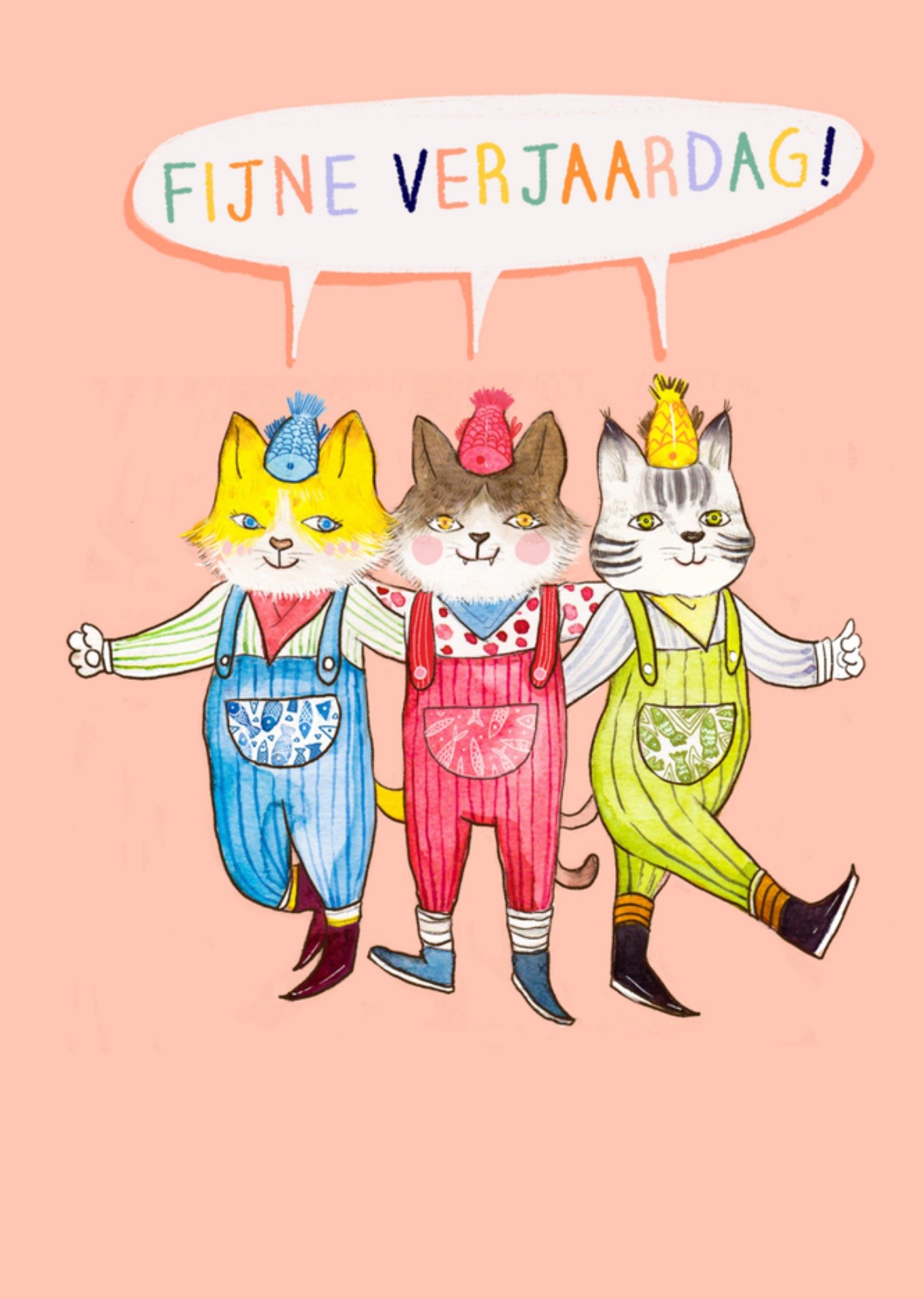 Greetz Verjaardag Kat Roze Standard Card